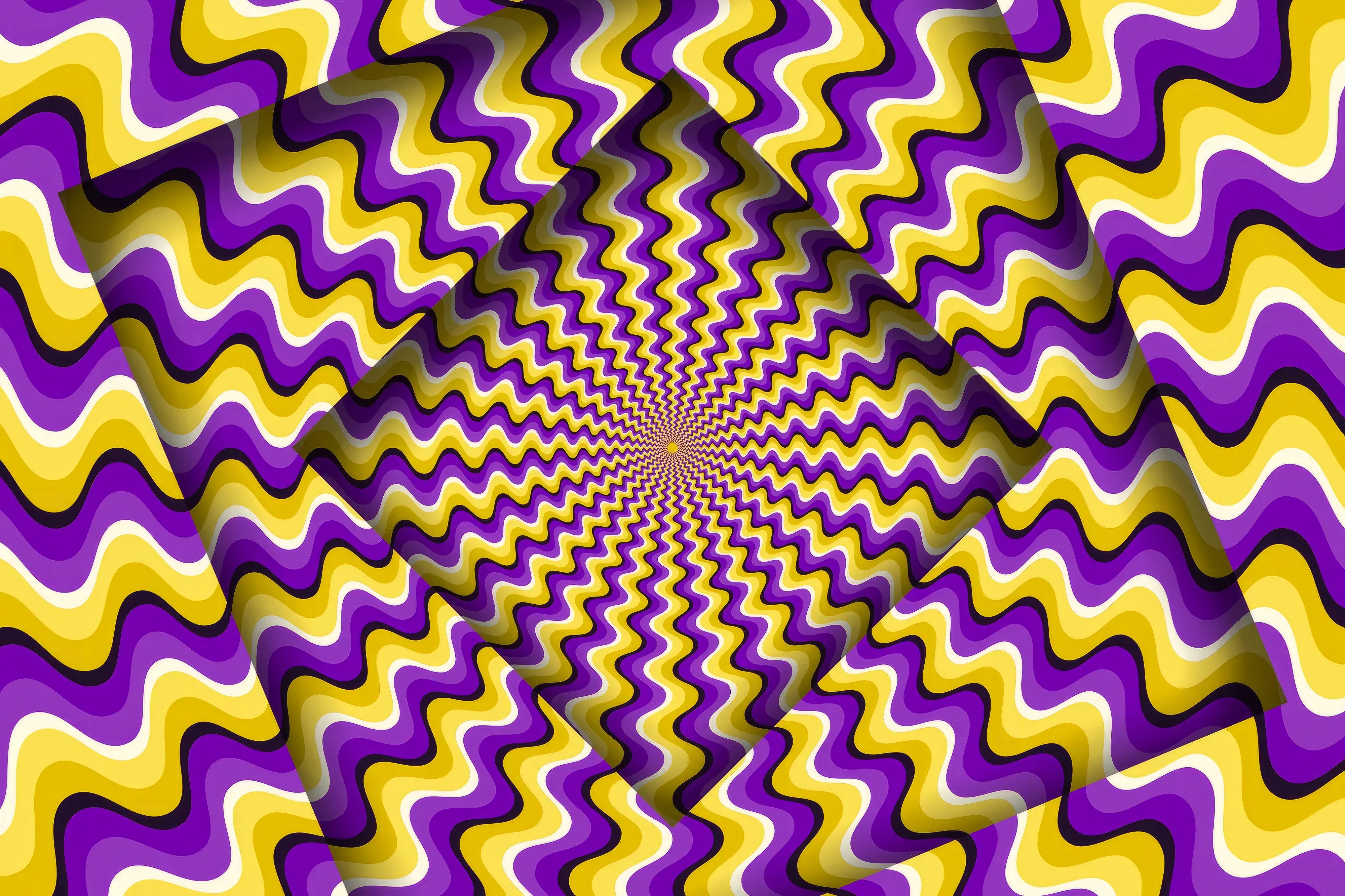 Free download Visual Illusion Abstract Wave Yellow Purple Psychedelic Square Vibrant Illusion 4K Wallpaper, Wallpaper(s) website provided.