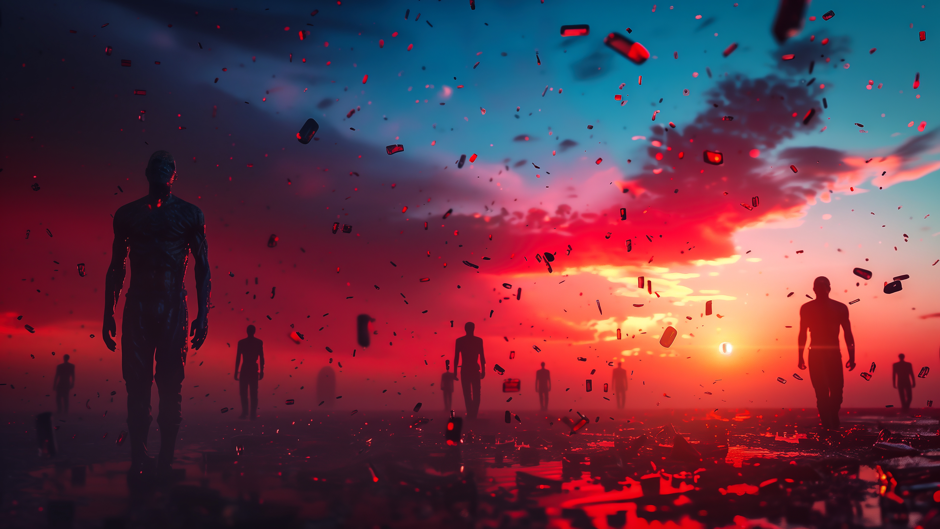 Free download Humanoid Abstract Sunset Artificial Intelligence Art Computer Wallpaper 4K Wallpaper, Wallpaper(s) website provided.