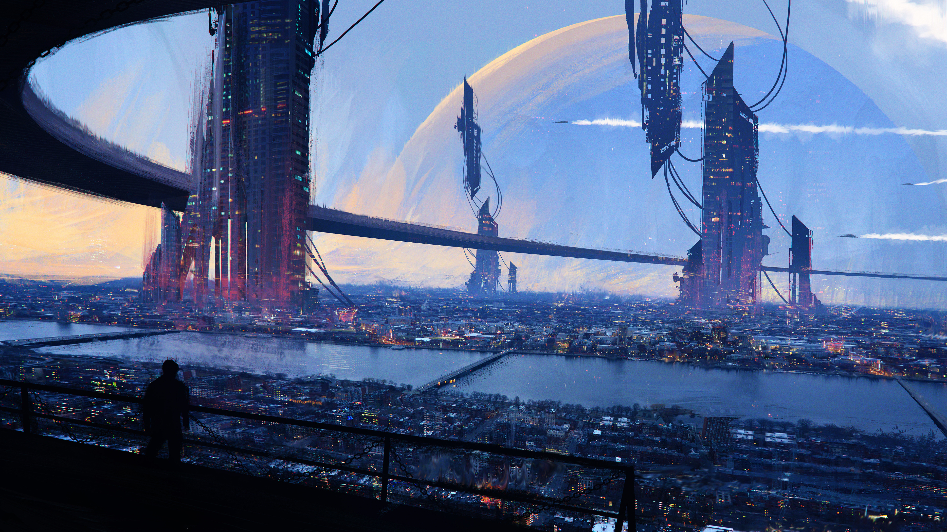 Free download Futurism Future City Fantasy Art Fantasy City Fantasy Architecture Computer Wallpaper 4K Wallpaper, Wallpaper(s) website provided.