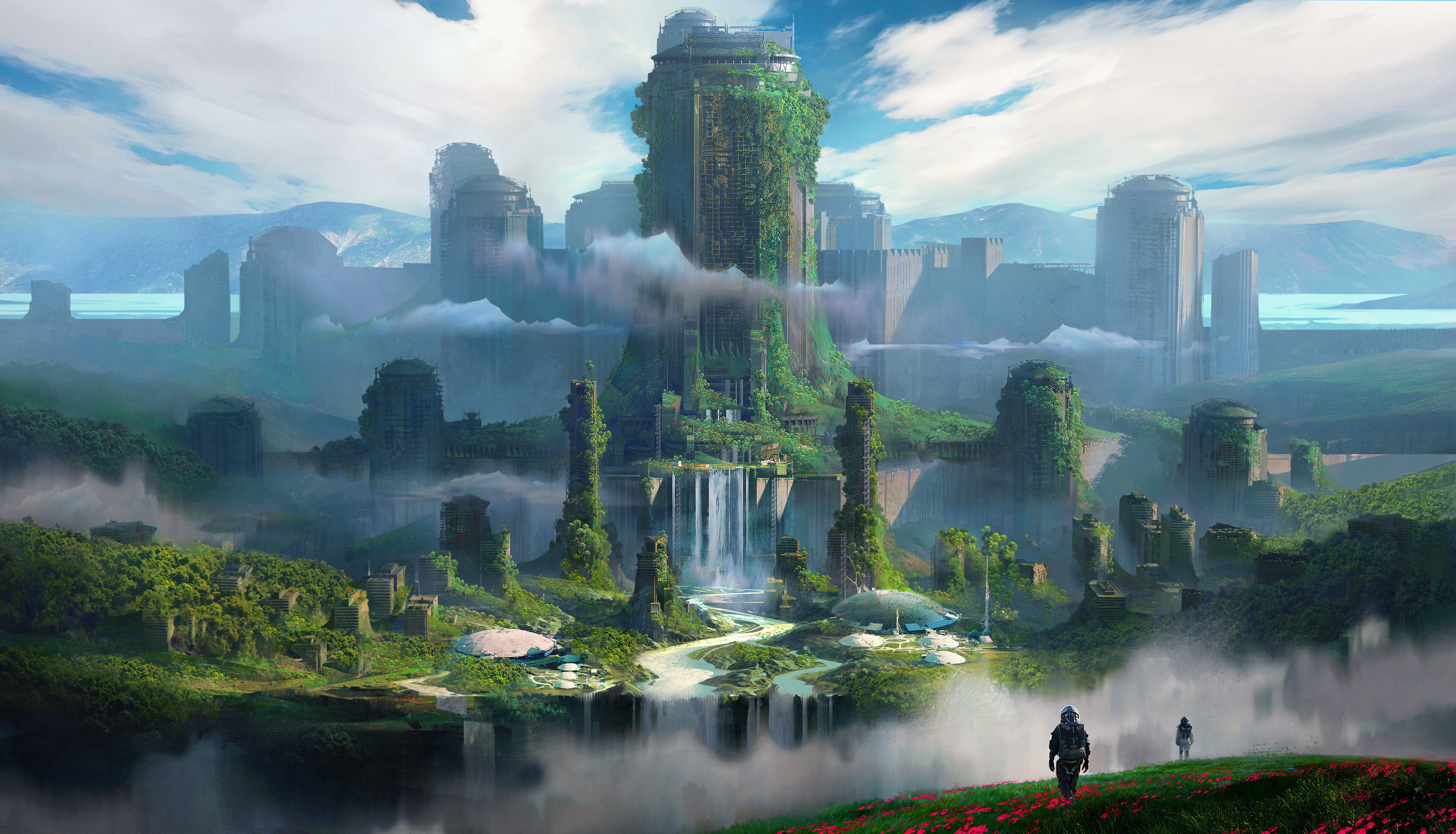 Free download Landscape Futuristic City Futuristic Computer Wallpaper 4K Wallpaper, Wallpaper(s) website provided.