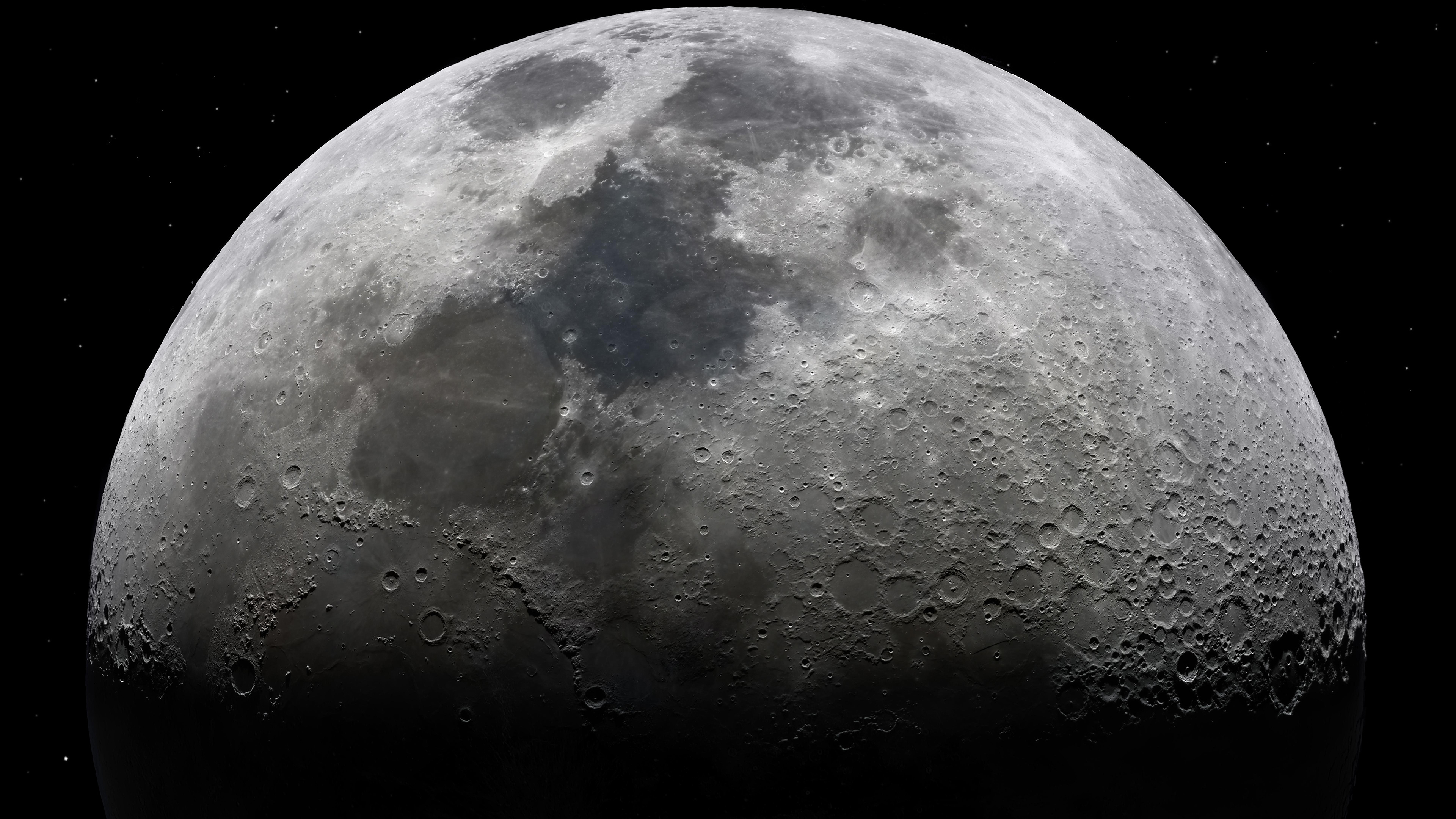 Free download Moon Space Star Monochrome Photography Space Art Digital Art 4K Wallpaper, Wallpaper(s) website provided.