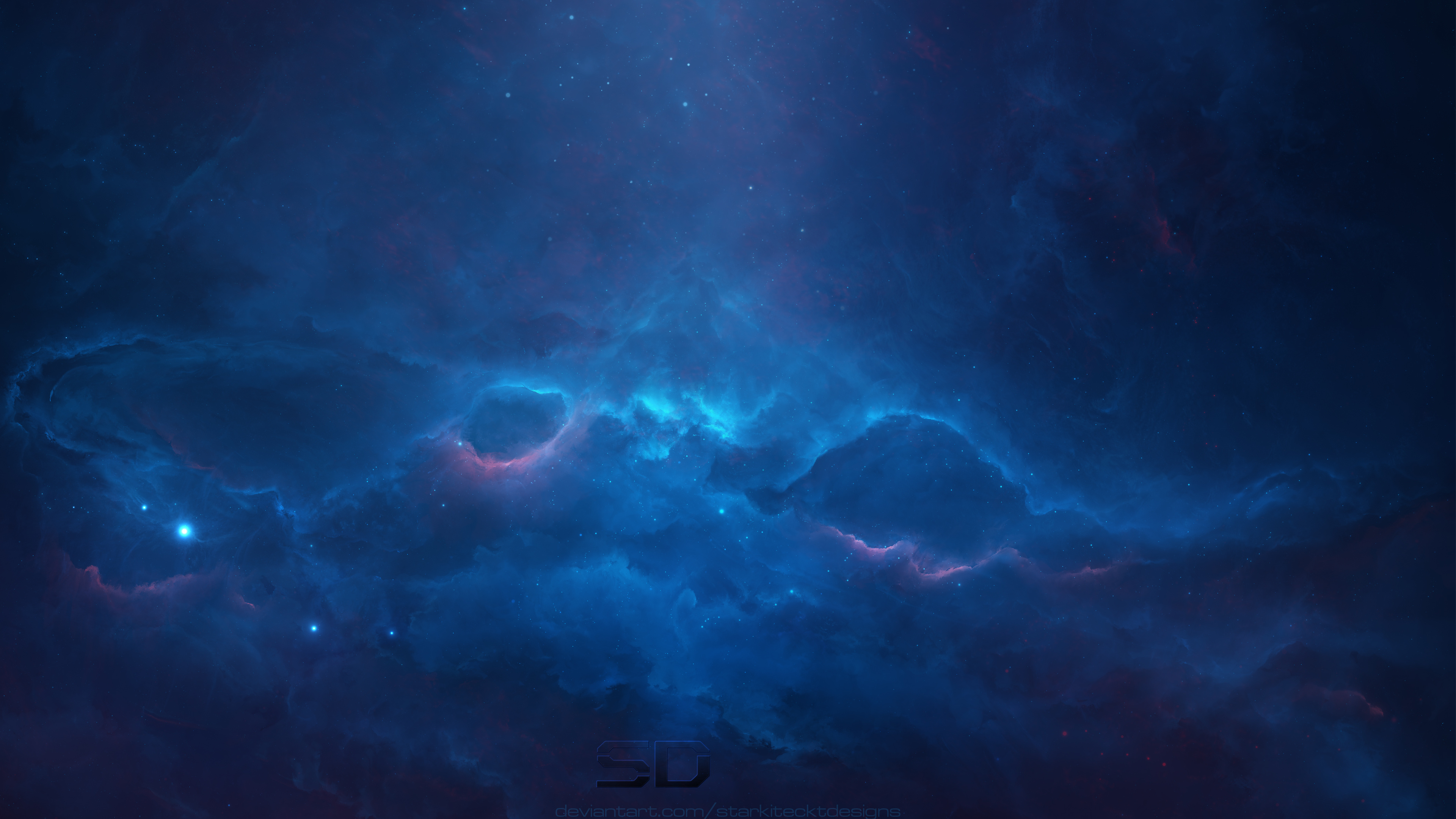 Free download Space Blue Stars Space Art AI Art 4K Wallpaper, Wallpaper(s) website provided.