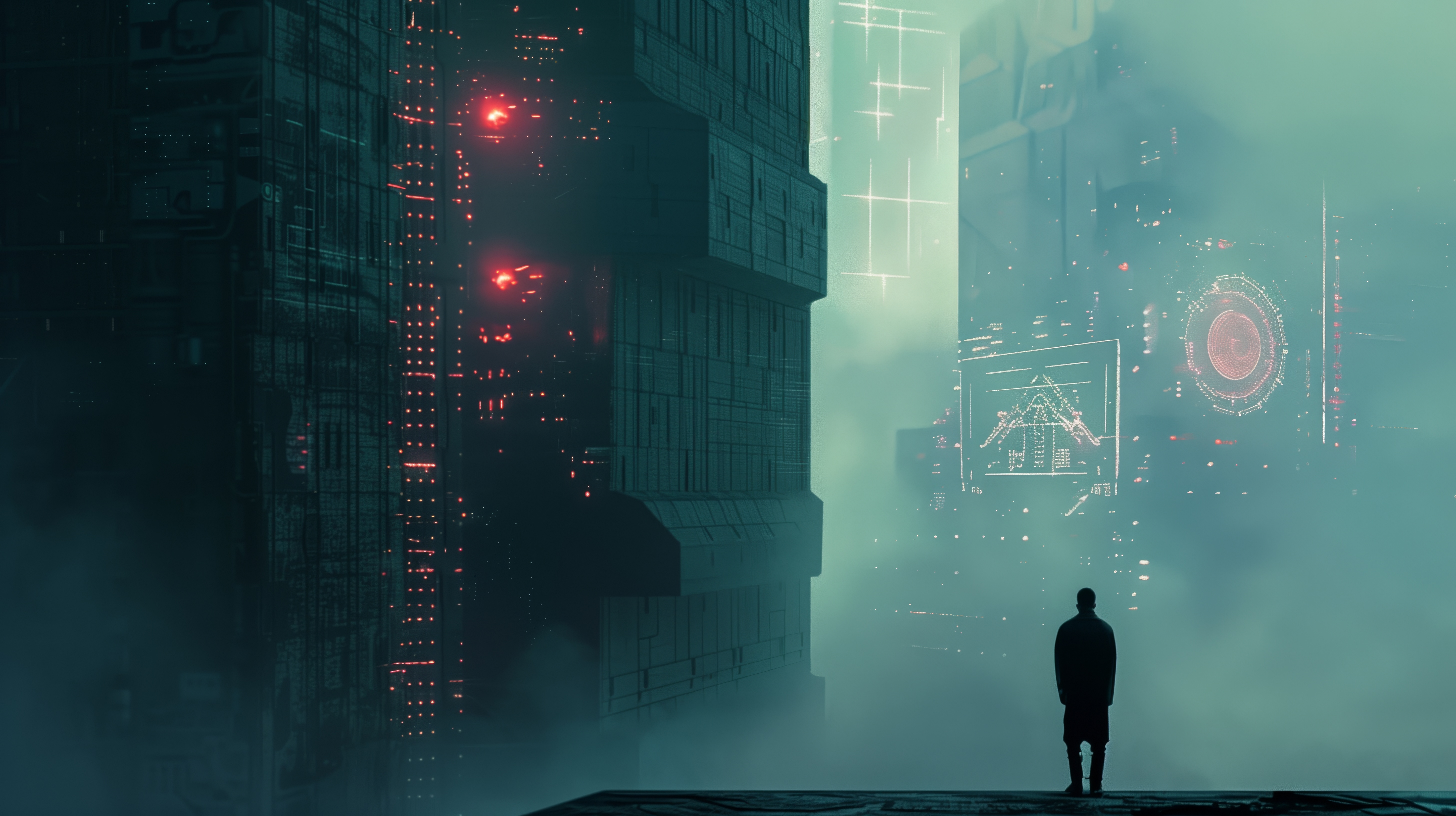 Free download Artificial Intelligence Art Illustrations City Cyberpunk Silhouette Computer Wallpaper 4K Wallpaper, Wallpaper(s) website provided.