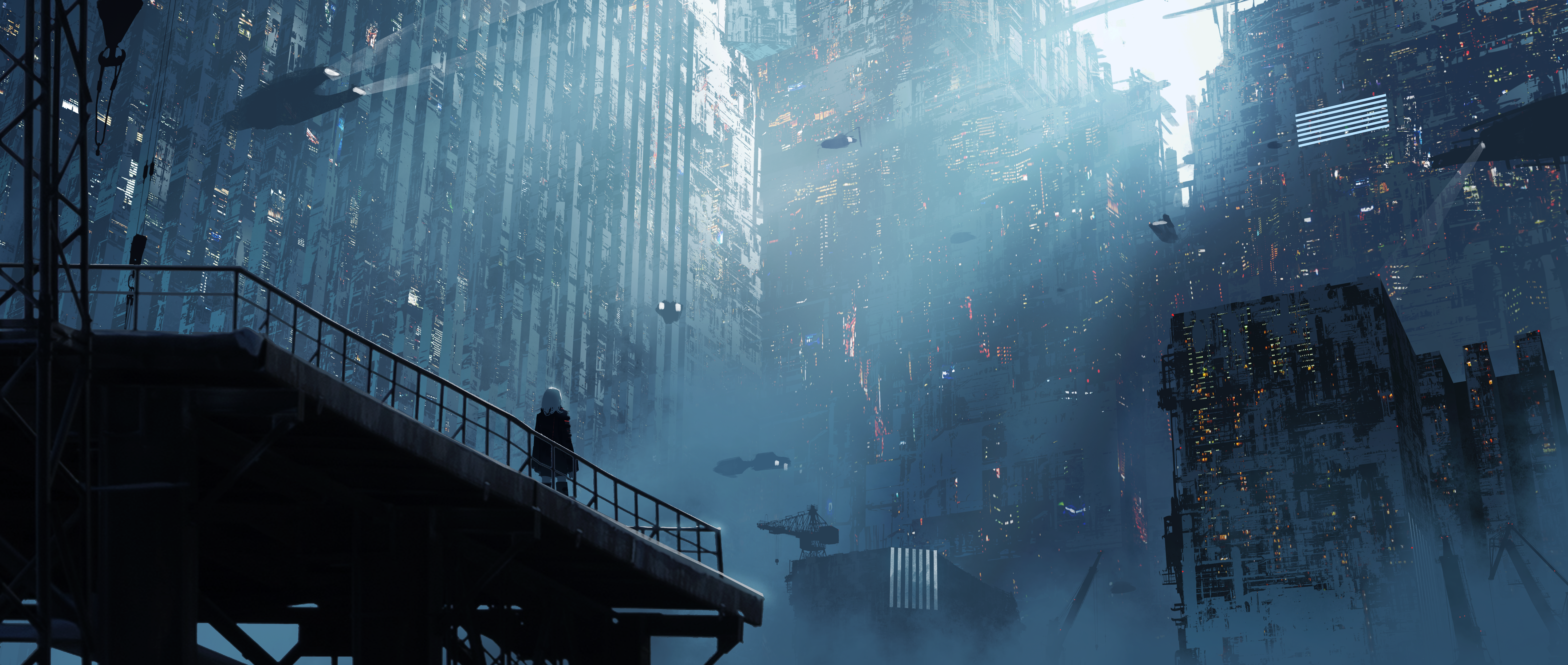 Free download Asteroid Artist Cyberpunk Anime Futurism Science Fiction Future City Computer Wallpaper 4K Wallpaper, Wallpaper(s) website provided.