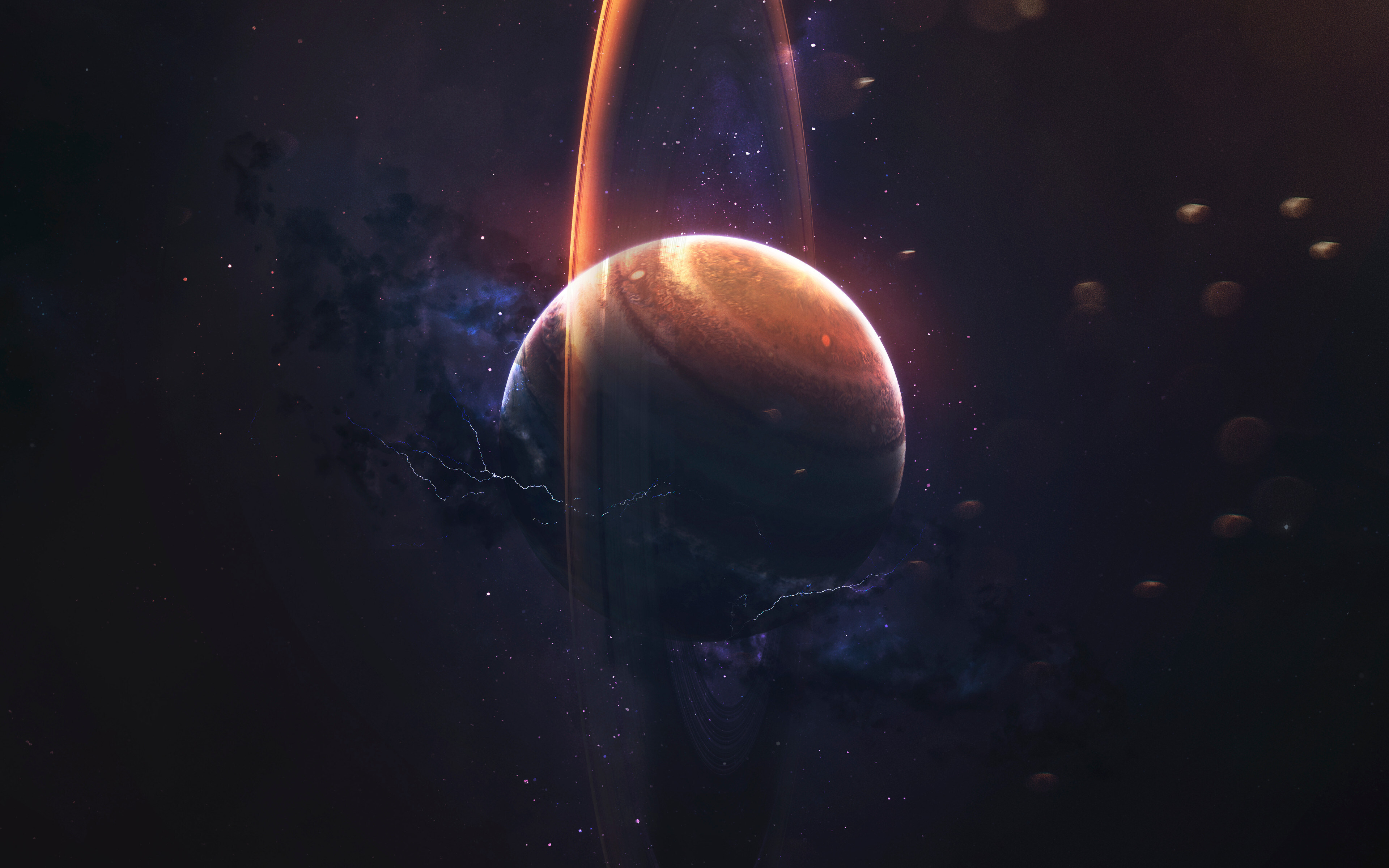 Free download AI Art Pictures Illustrations Space Art Galli Planet Jupiter Planet Rings Stars 4K Wallpaper, Wallpaper(s) website provided.