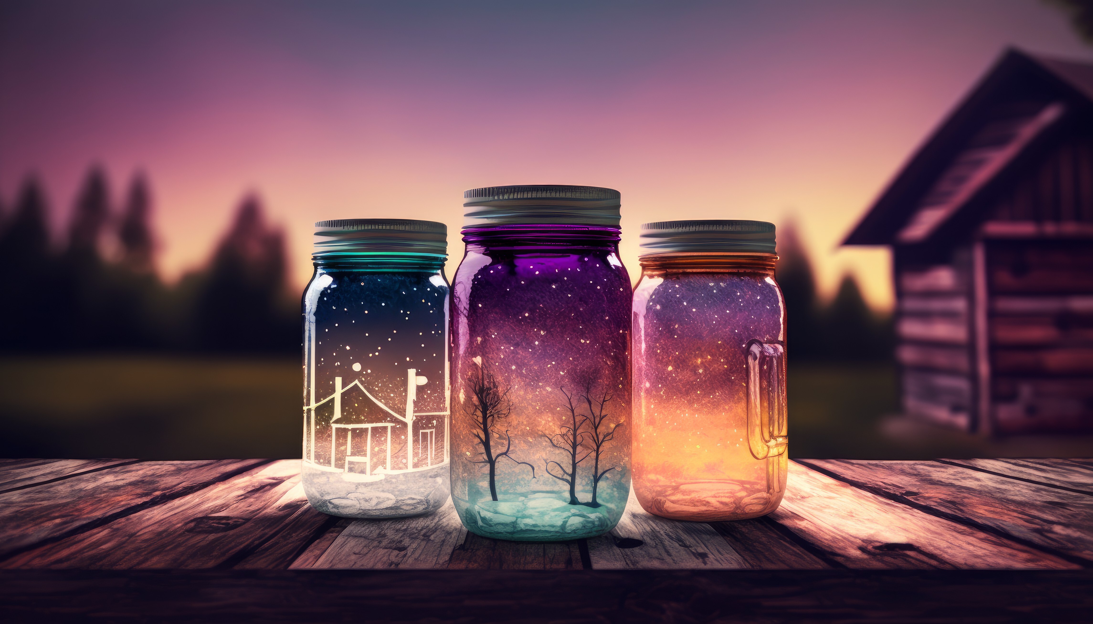 Free download Illustrations Dusk Glass Bottle 4K Wallpaper, Wallpaper(s) website provided.
