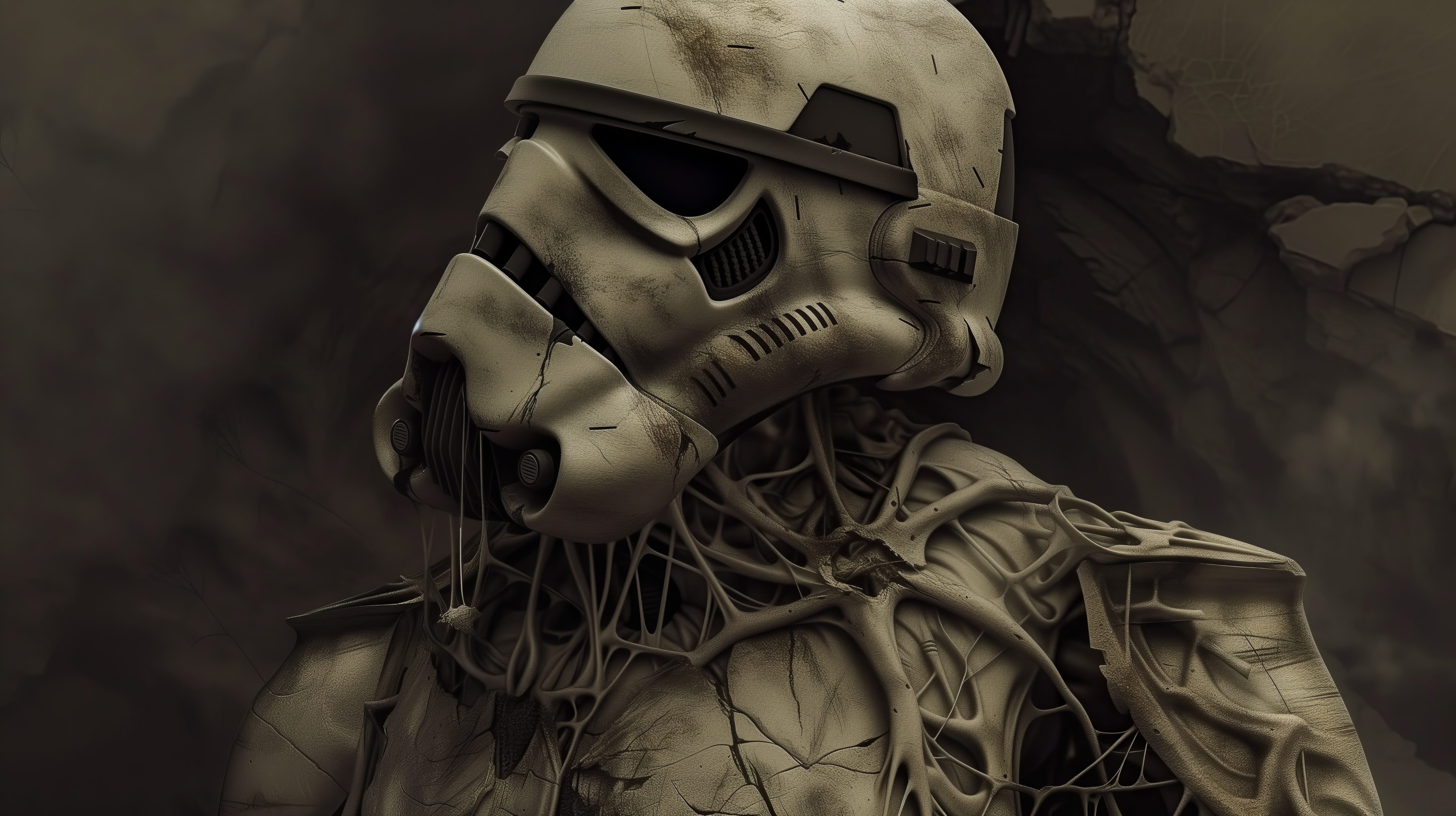 Free download Empire Stormtrooper Artificial Intelligence Art Illustration Star Wars Horror Dark Decay Helmet Computer Wallpaper 4K Wallpaper, Wallpaper(s) website provided.