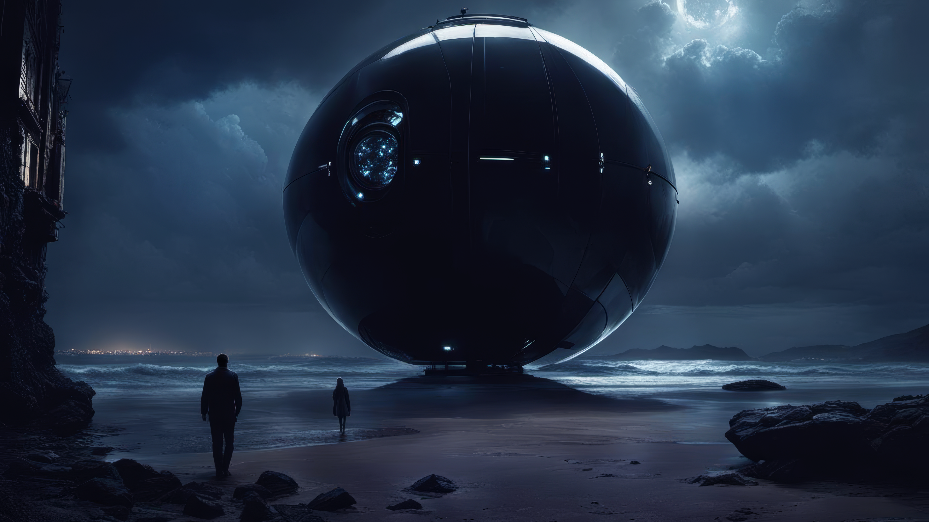 Free download Capsules Science Fiction Dark Sphere Computer Wallpaper 4K Wallpaper, Wallpaper(s) website provided.