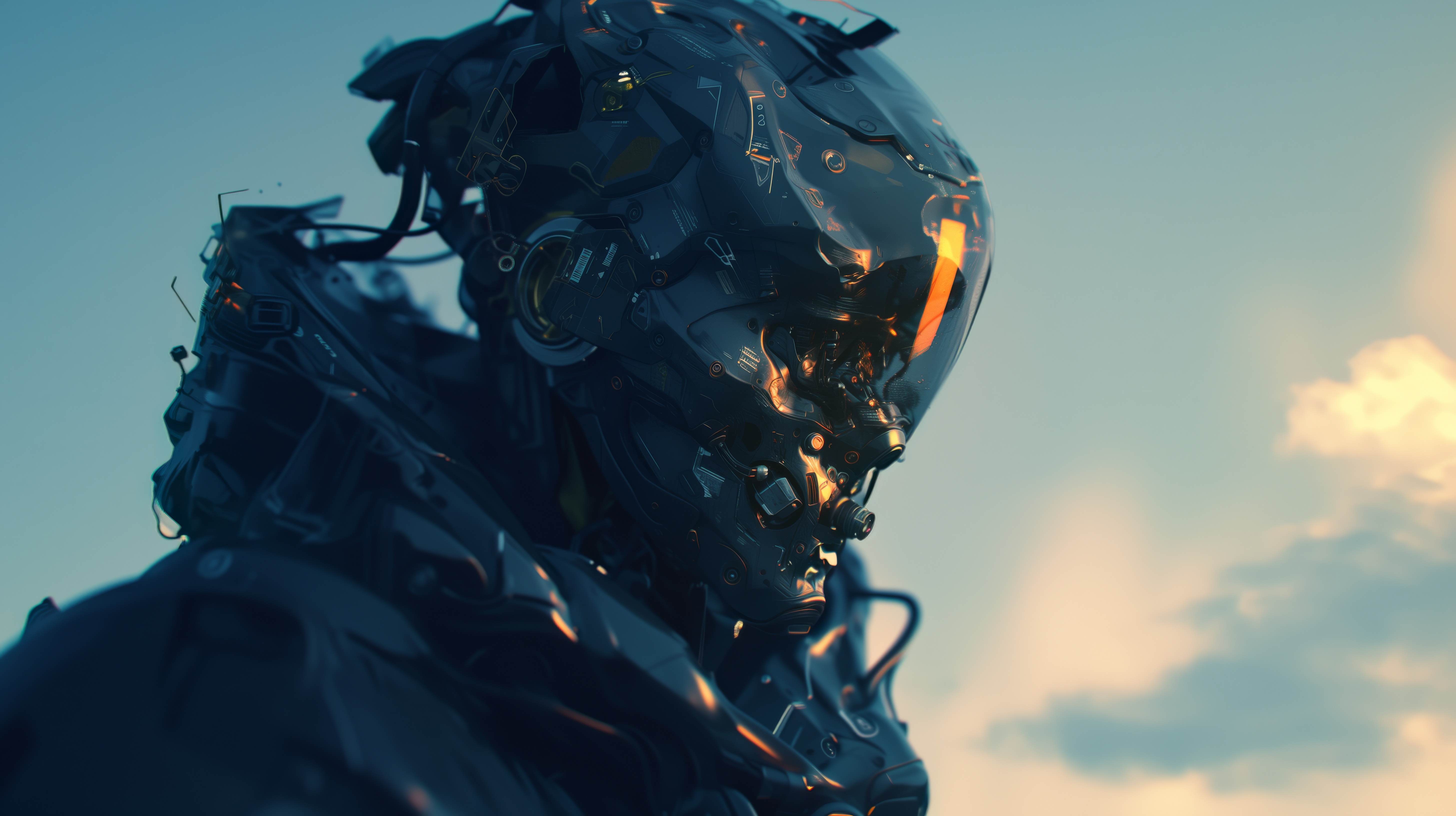 Free download AI Art Robot Futurism Science Fiction High Technology Cyberpunk Illustration Computer Wallpaper 4K Wallpaper, Wallpaper(s) website provided.