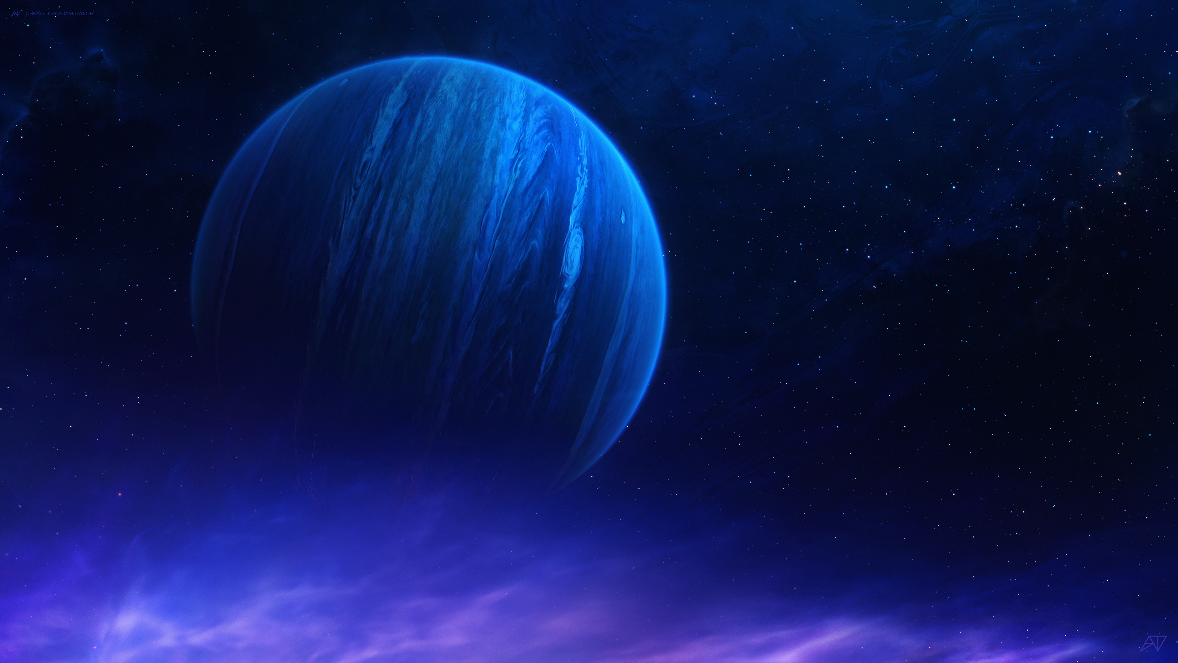 Free download AI Art Illustration Space Planet Star Art Galli Blue Computer Wallpaper 4K Wallpaper, Wallpaper(s) website provided.