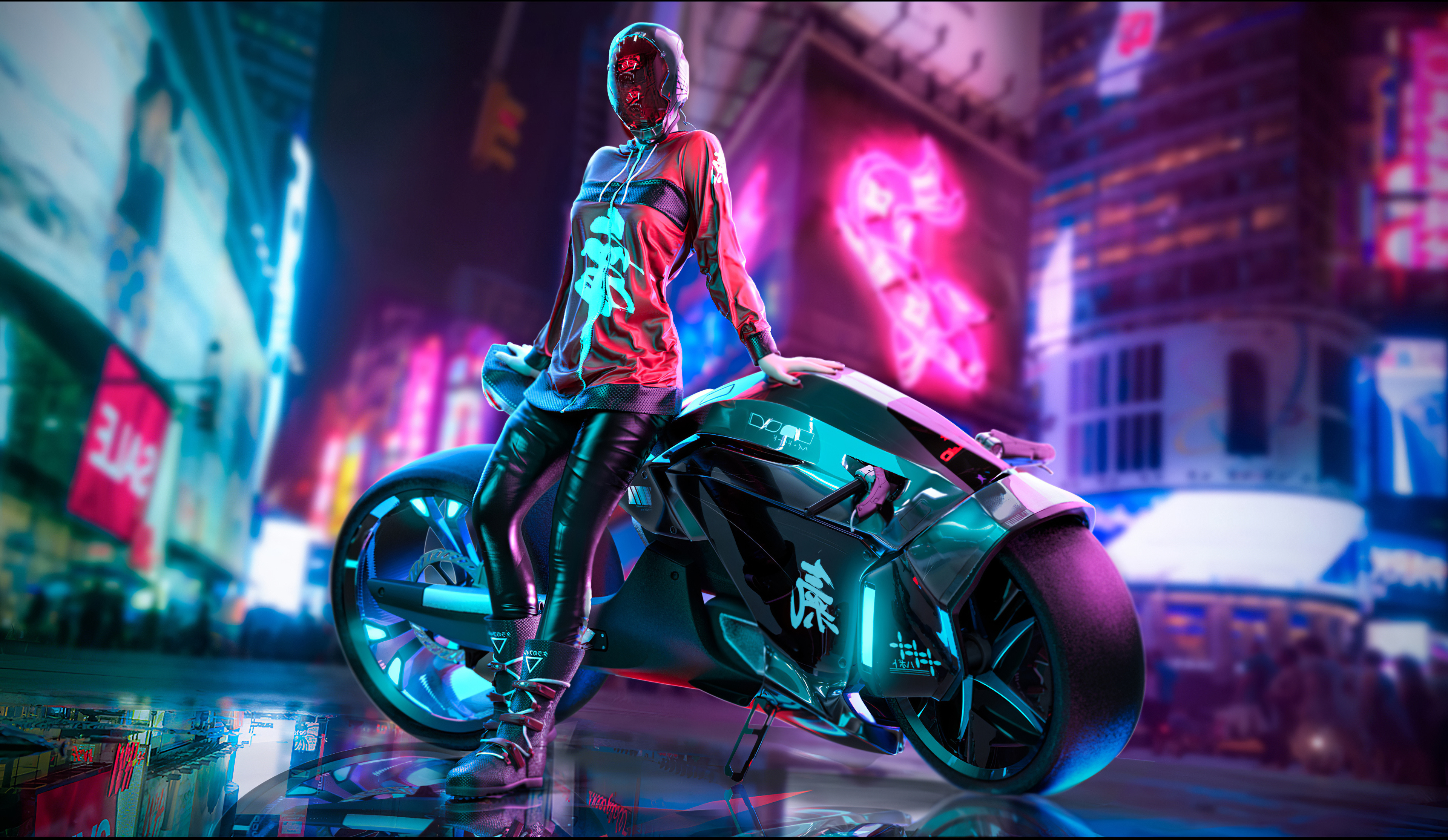 Free download Cyberpunk Futuristic City Futuristic Computer Wallpaper 4K Wallpaper, Wallpaper(s) website provided.