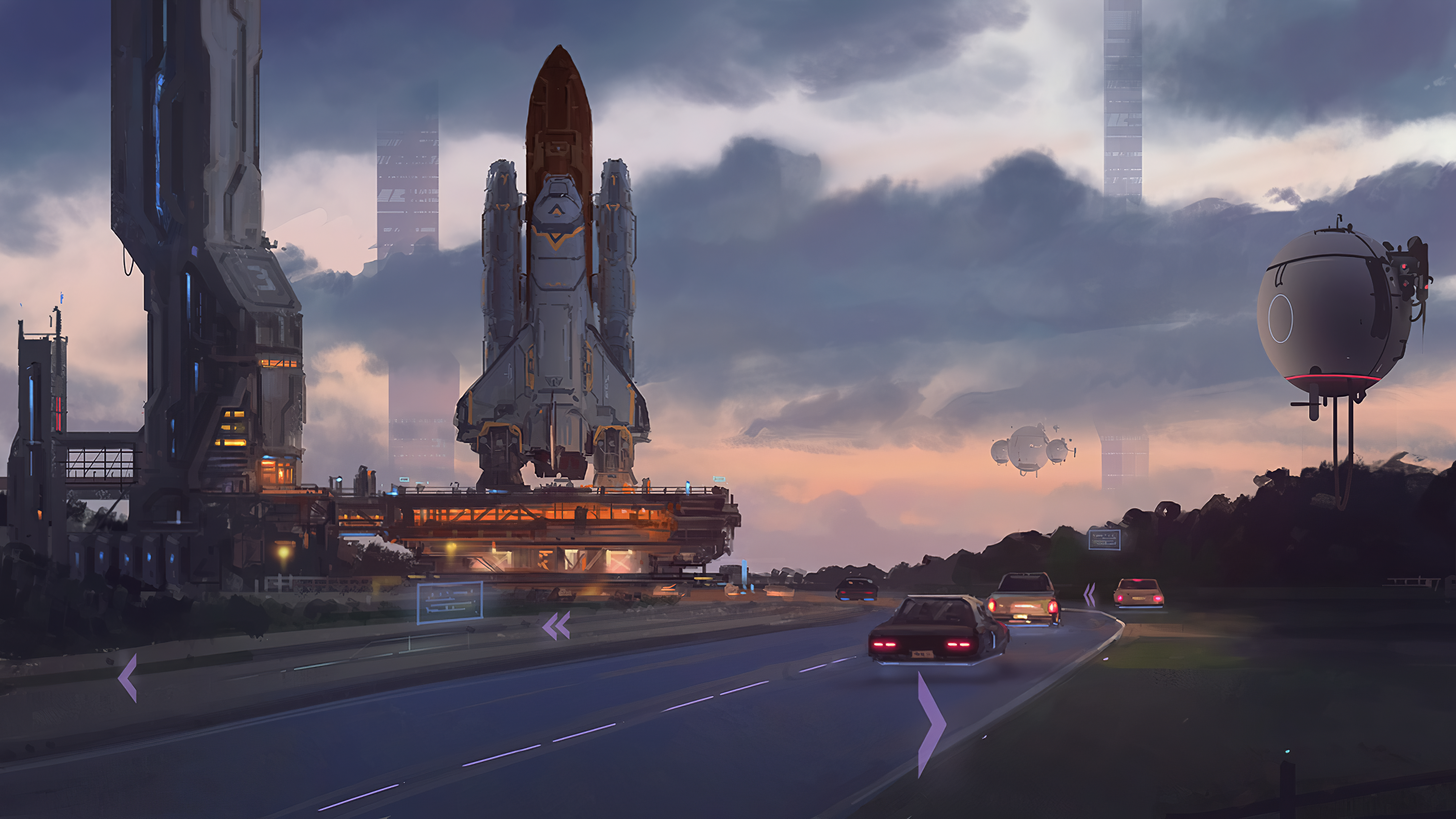 Free download Road Car Spaceship Launching Platform Computer Wallpaper 4K Wallpaper, Wallpaper(s) website provided.