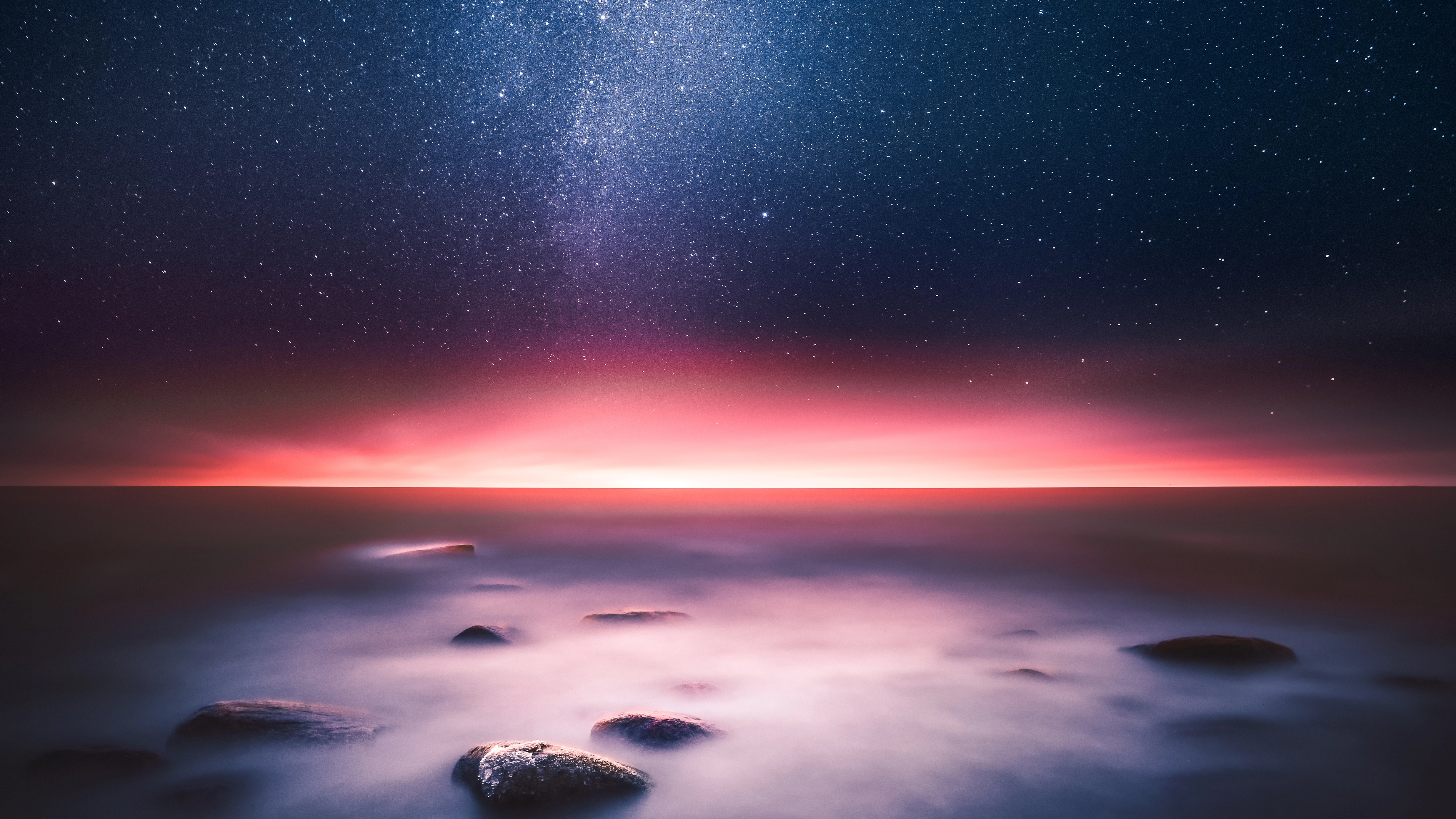 Free download Nature Landscape Photography Stars Stars Sea Water Rocks Sky 4K Wallpaper, Wallpaper(s)
