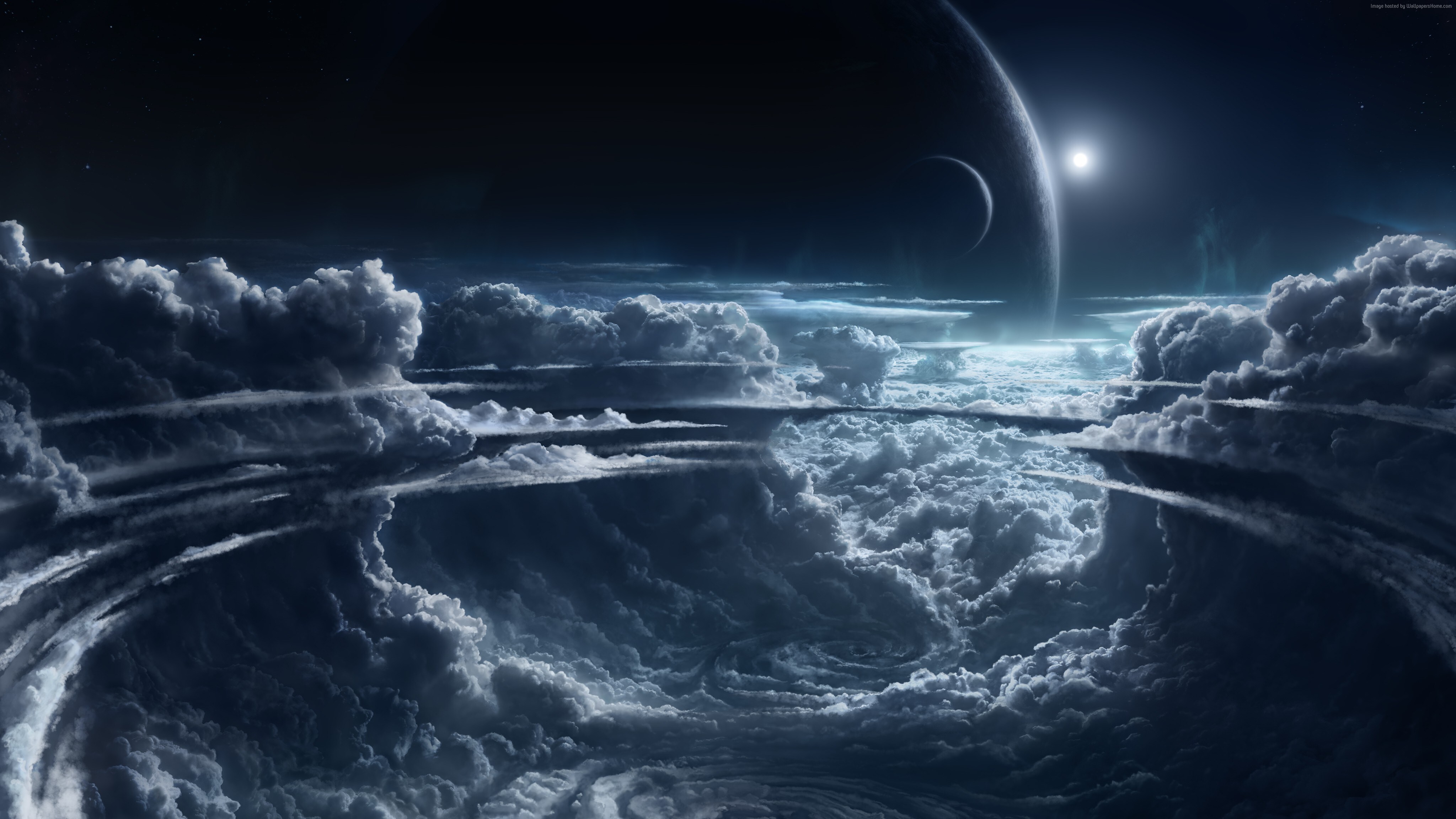 Free download Cloud Science Fiction Planet Space Space Art AI Art 4K Wallpaper, Wallpaper(s) website provided.
