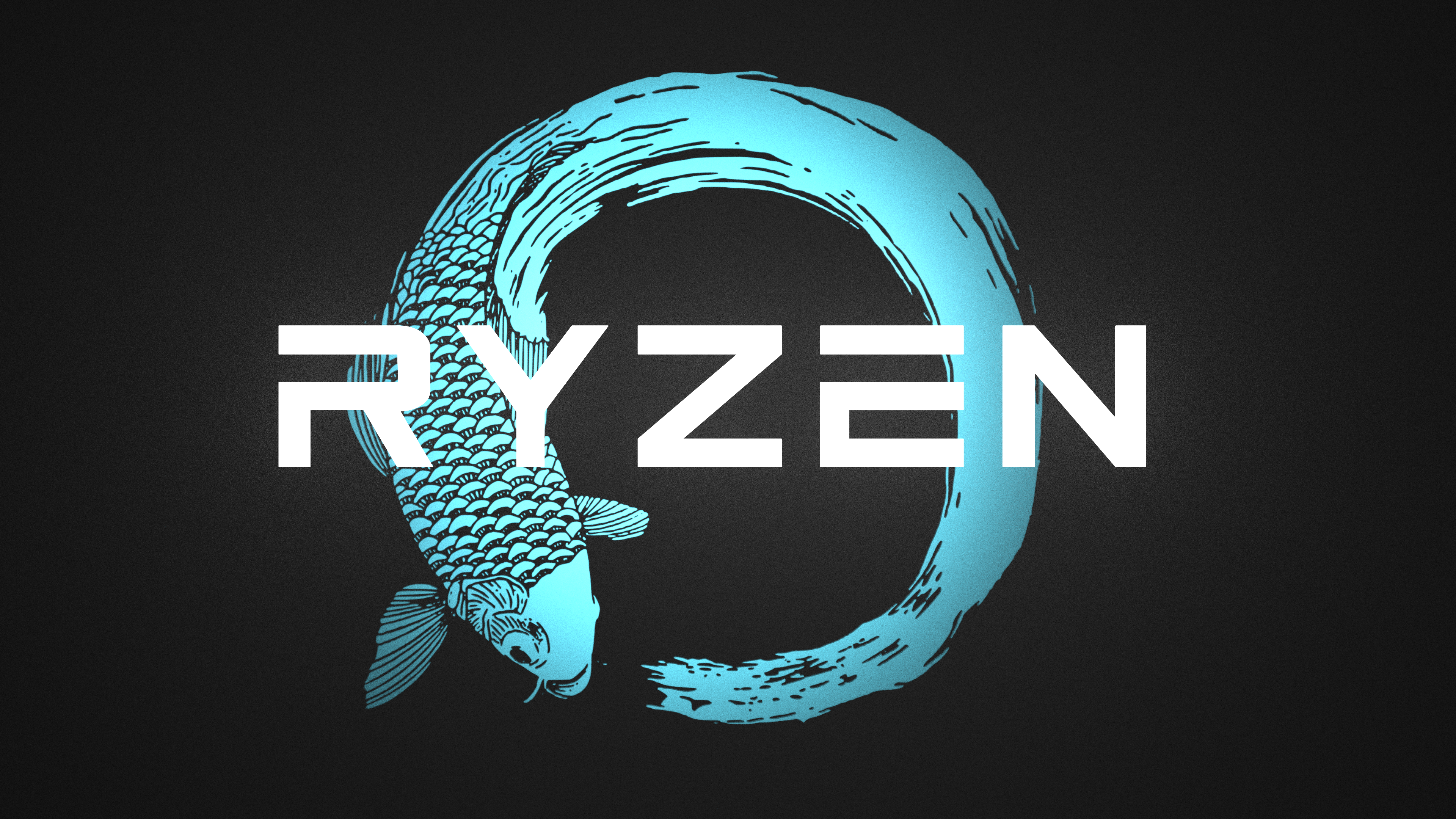 Free download Fish Koi Cyan Technology Black Background Typeset 4K Wallpaper, Wallpaper(s) website provided.
