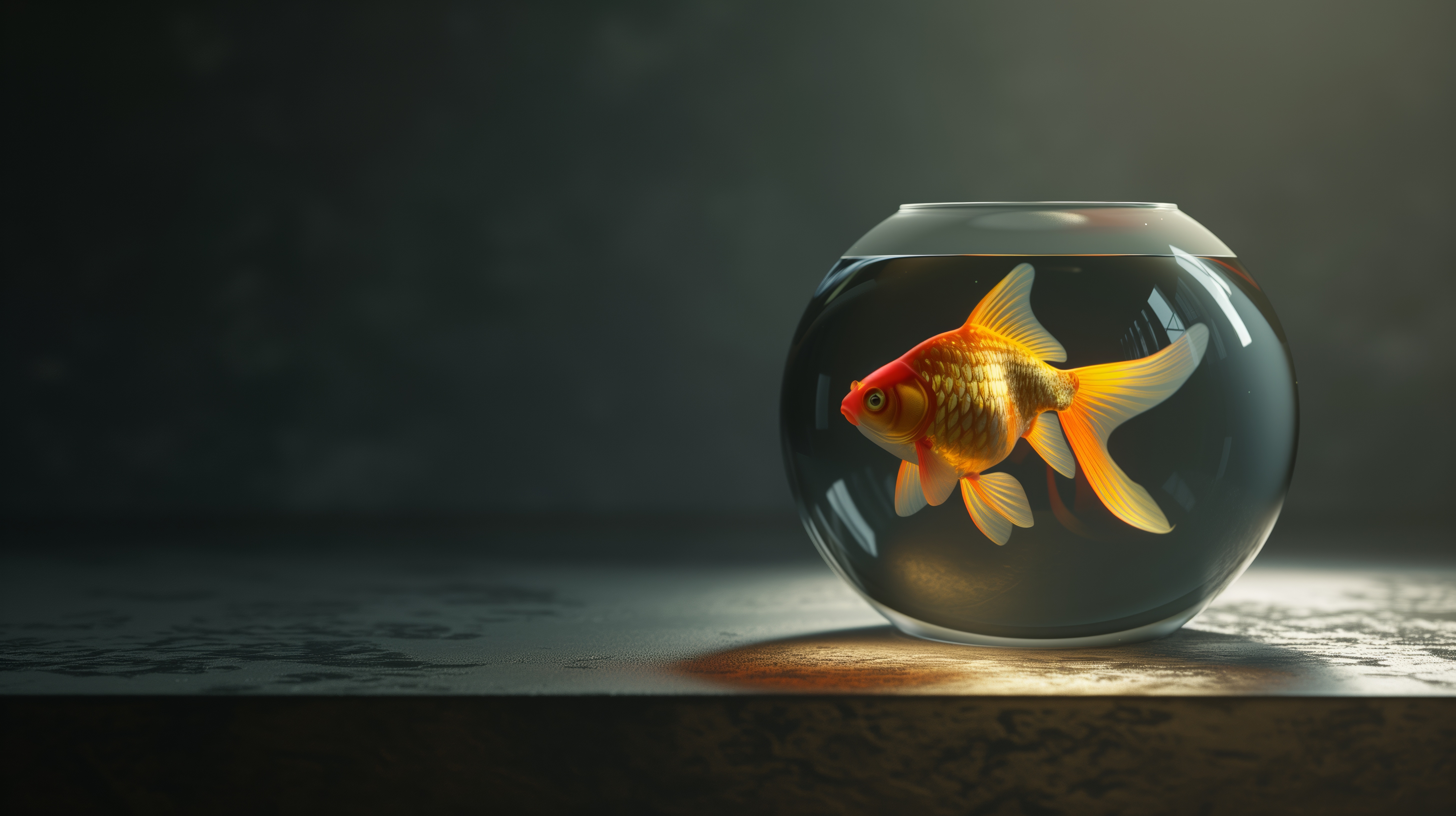 Free download AI Art Goldfish Bowl Swimming Computer Wallpaper 4K Wallpaper, Wallpaper(s) website provided.