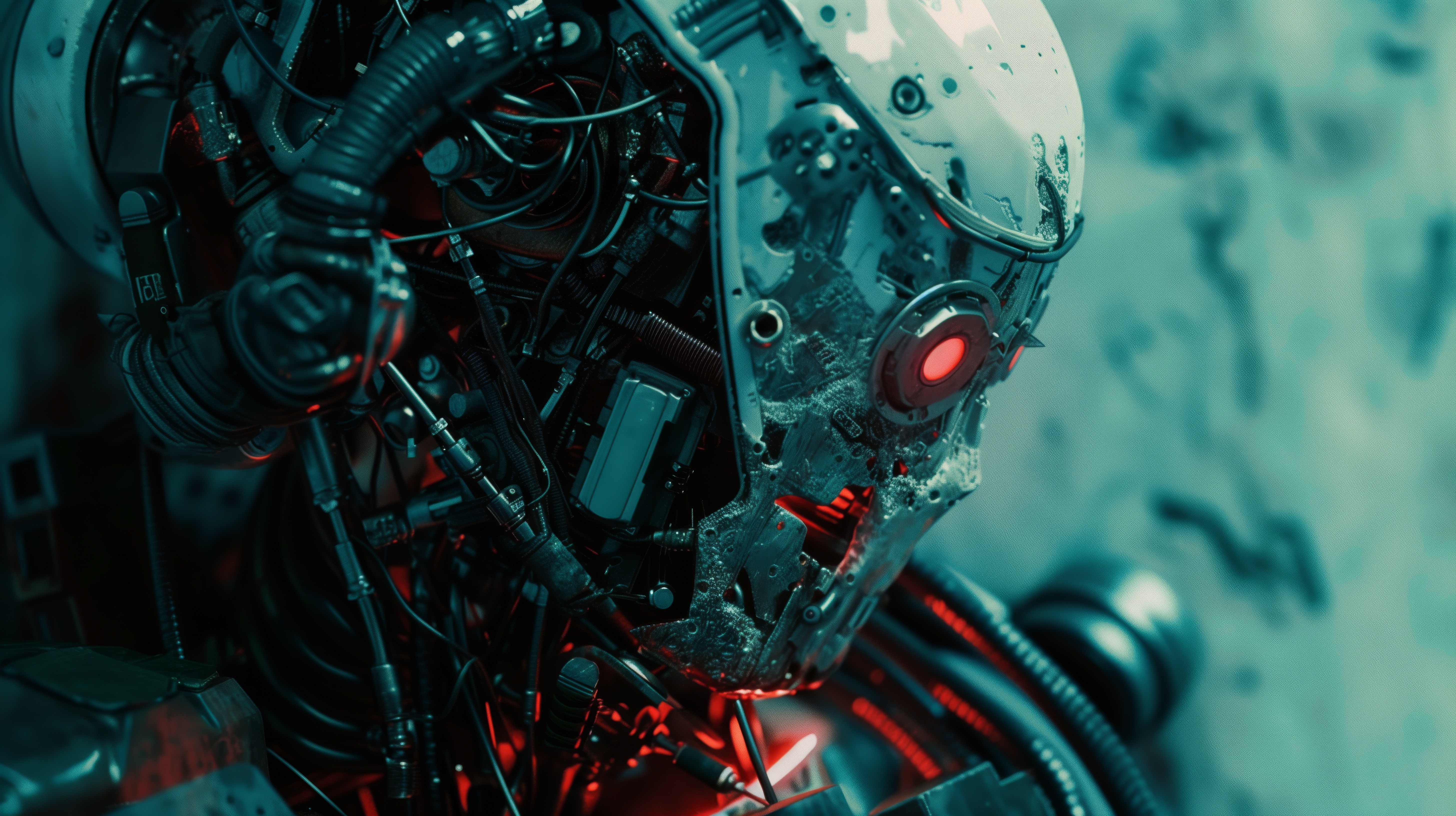 Free download AI Art Robot Futurism Science Fiction High Technology Cyberpunk Computer Wallpaper 4K Wallpaper, Wallpaper(s) website provided.