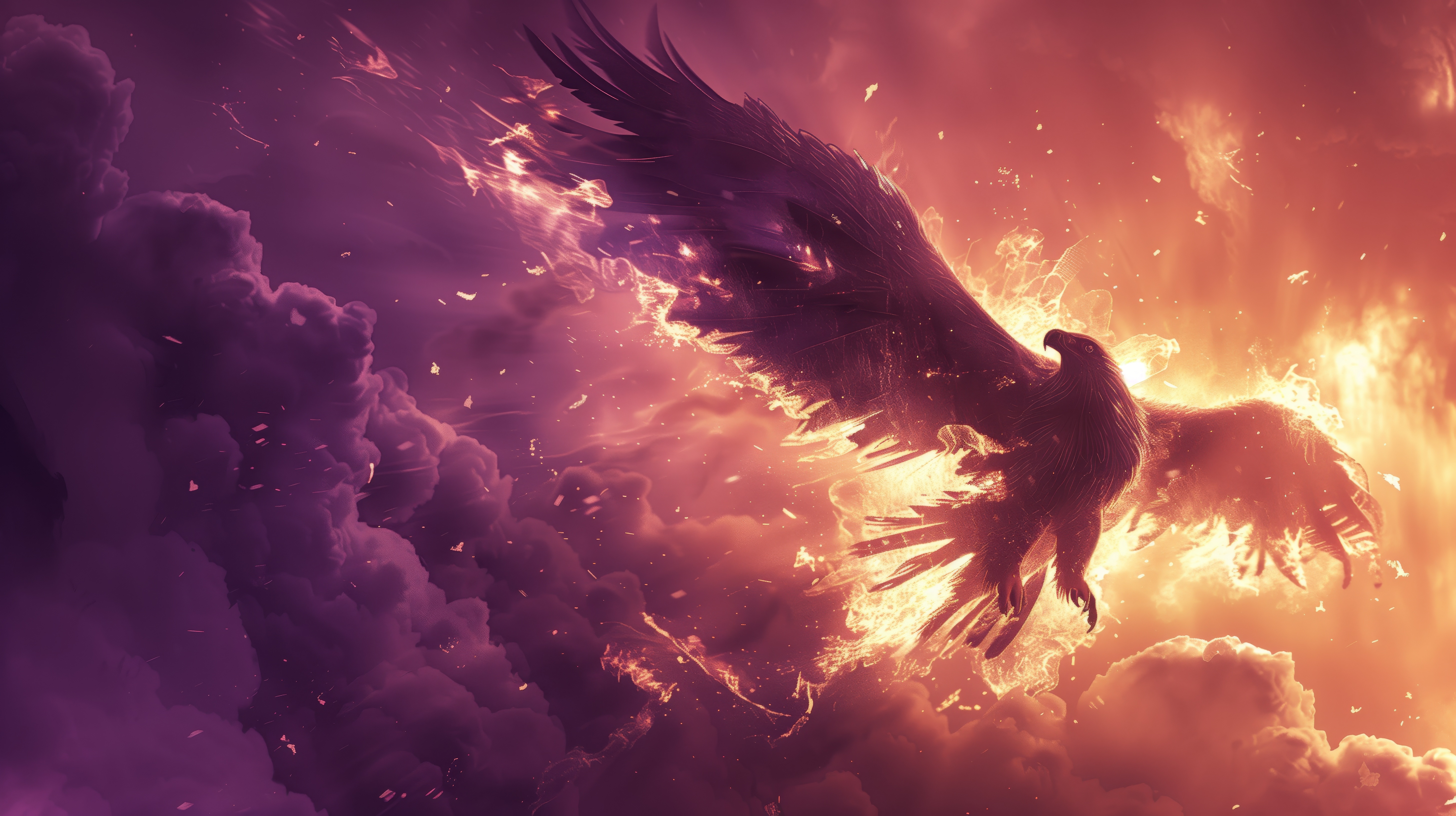 Free download Rebirth of the Fire Eagle Fire Cloud Computer Stickers 4K Stickers, Wallpaper(s) website provided.