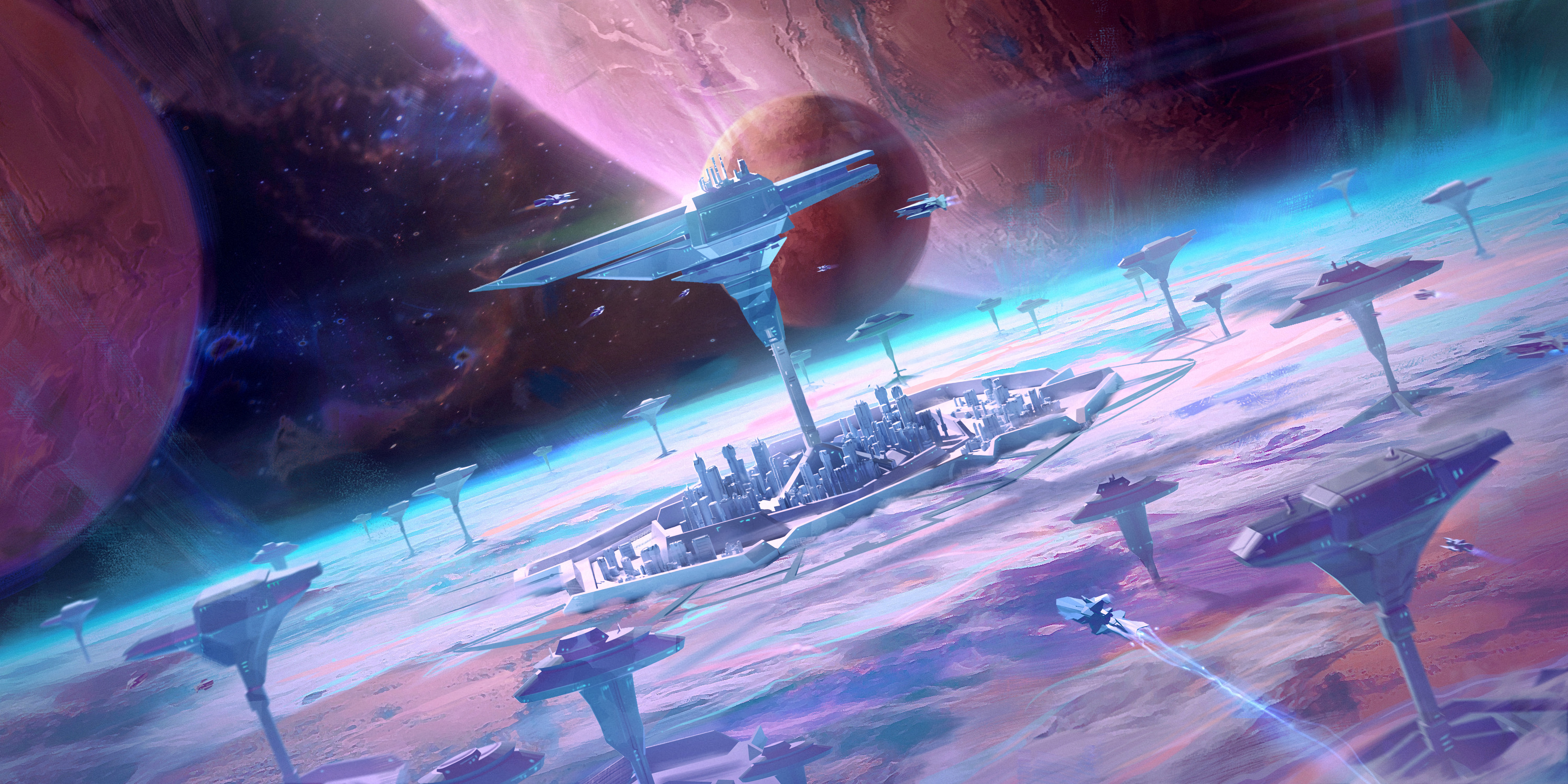 Free download Space Space Station Planet Universe Spaceship Space Games Science Fiction Future Computer Wallpaper 4K Wallpaper, Wallpaper(s) website provided.