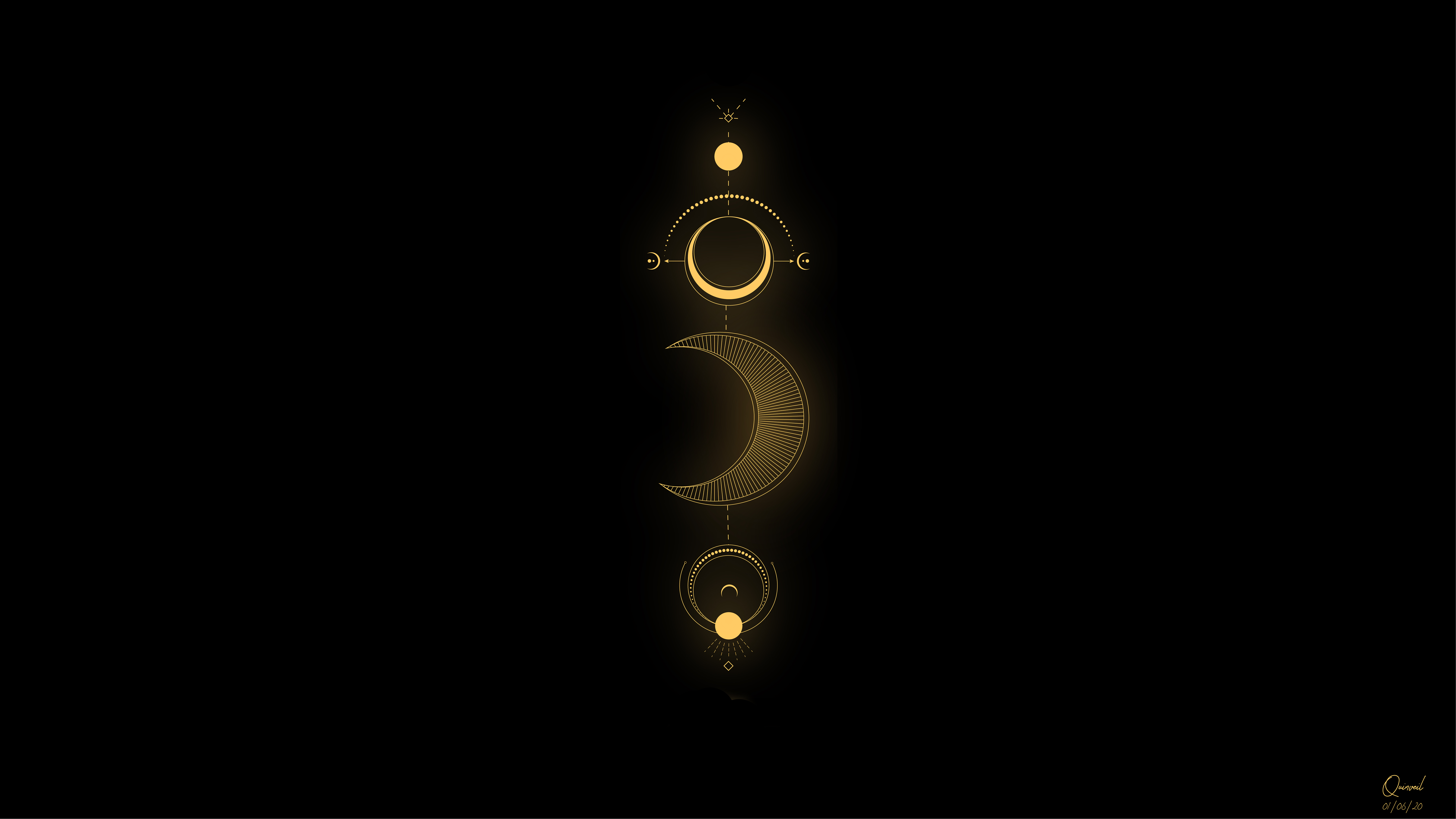 Free download Geometry Sacred AI Art Black Background Moon Solar System Sun Earth 4K Wallpaper, Wallpaper(s) website provided.