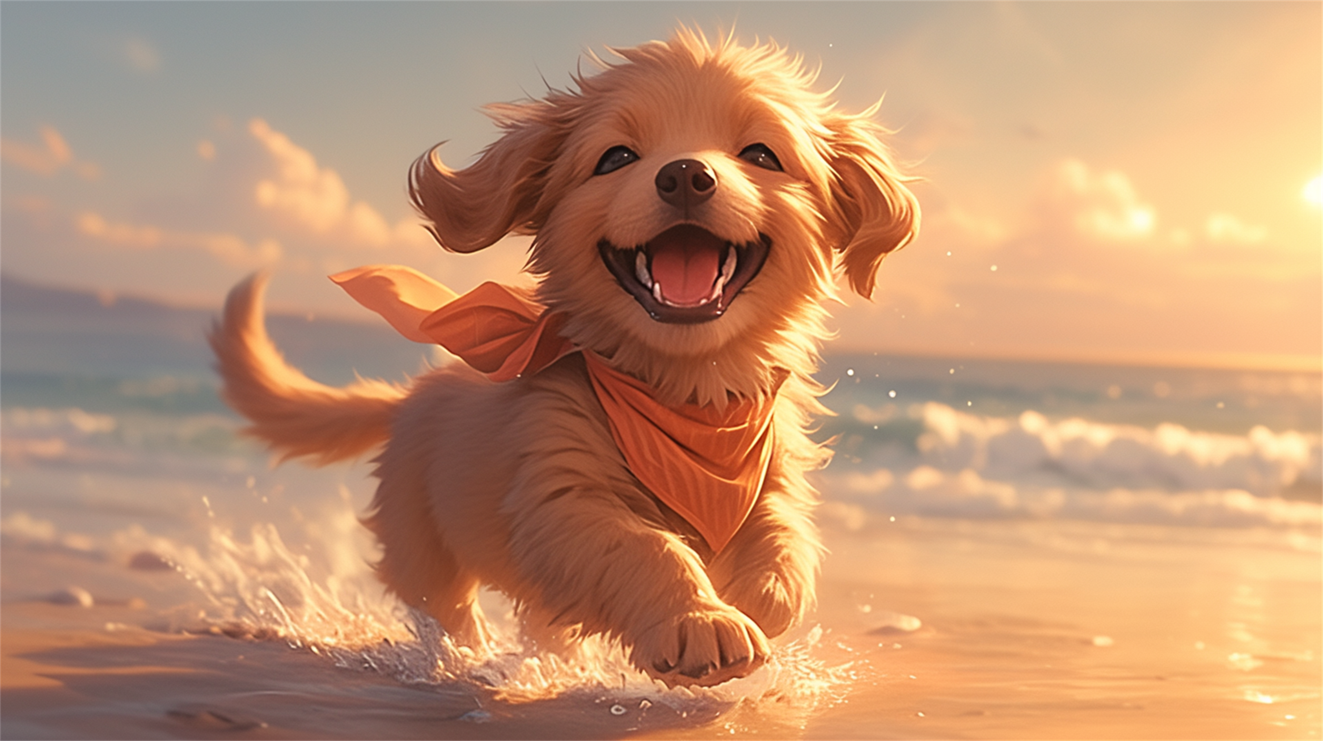 Free download Puppy Little Cute Anime Biology AI Art Computer Wallpaper 4K Wallpaper, Wallpaper(s) website provided.