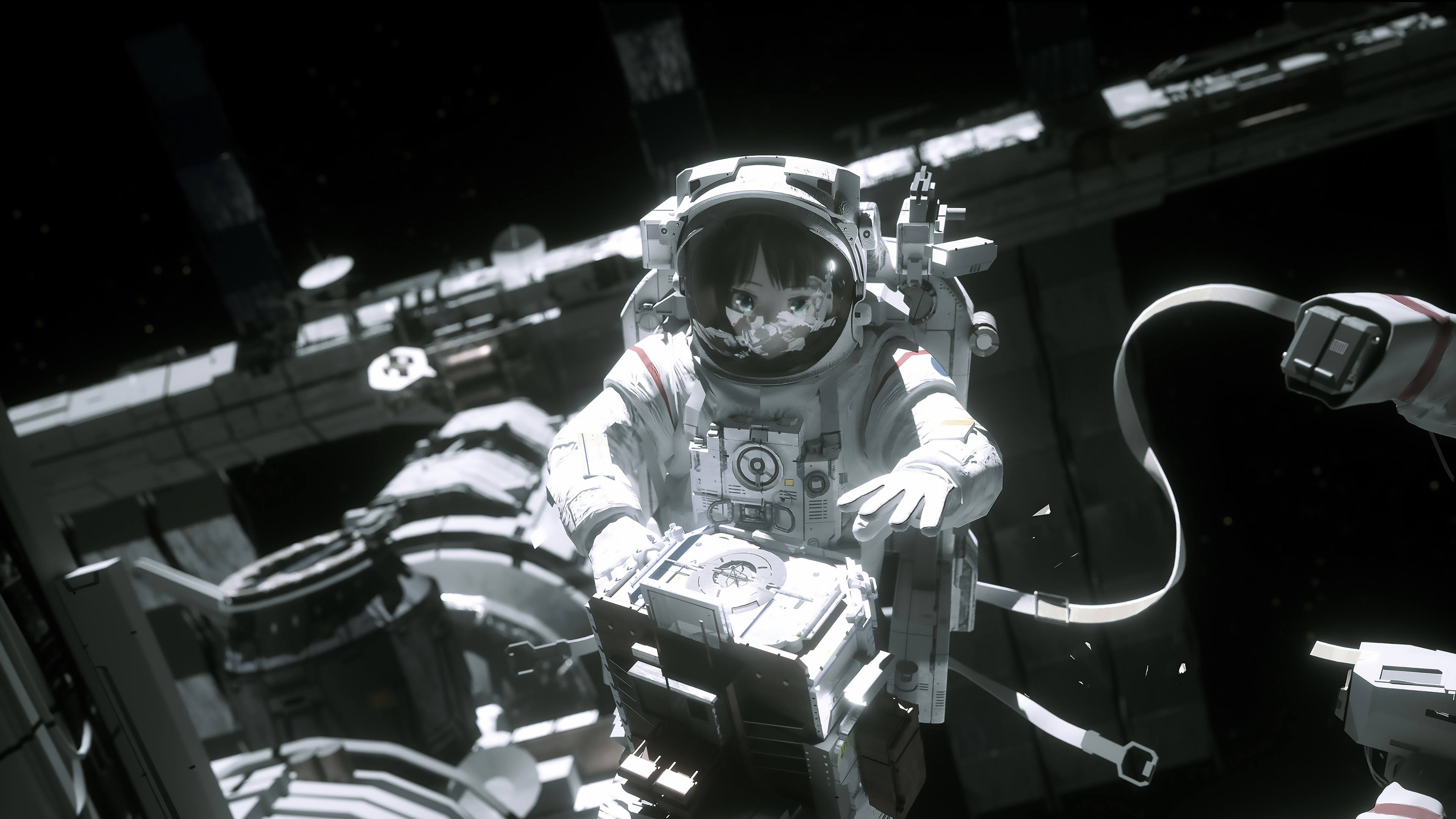 Free download Astronaut Novelty Universe Space Suit Space Station Anime Girl Computer Wallpaper 4K Wallpaper, Wallpaper(s) website provided.