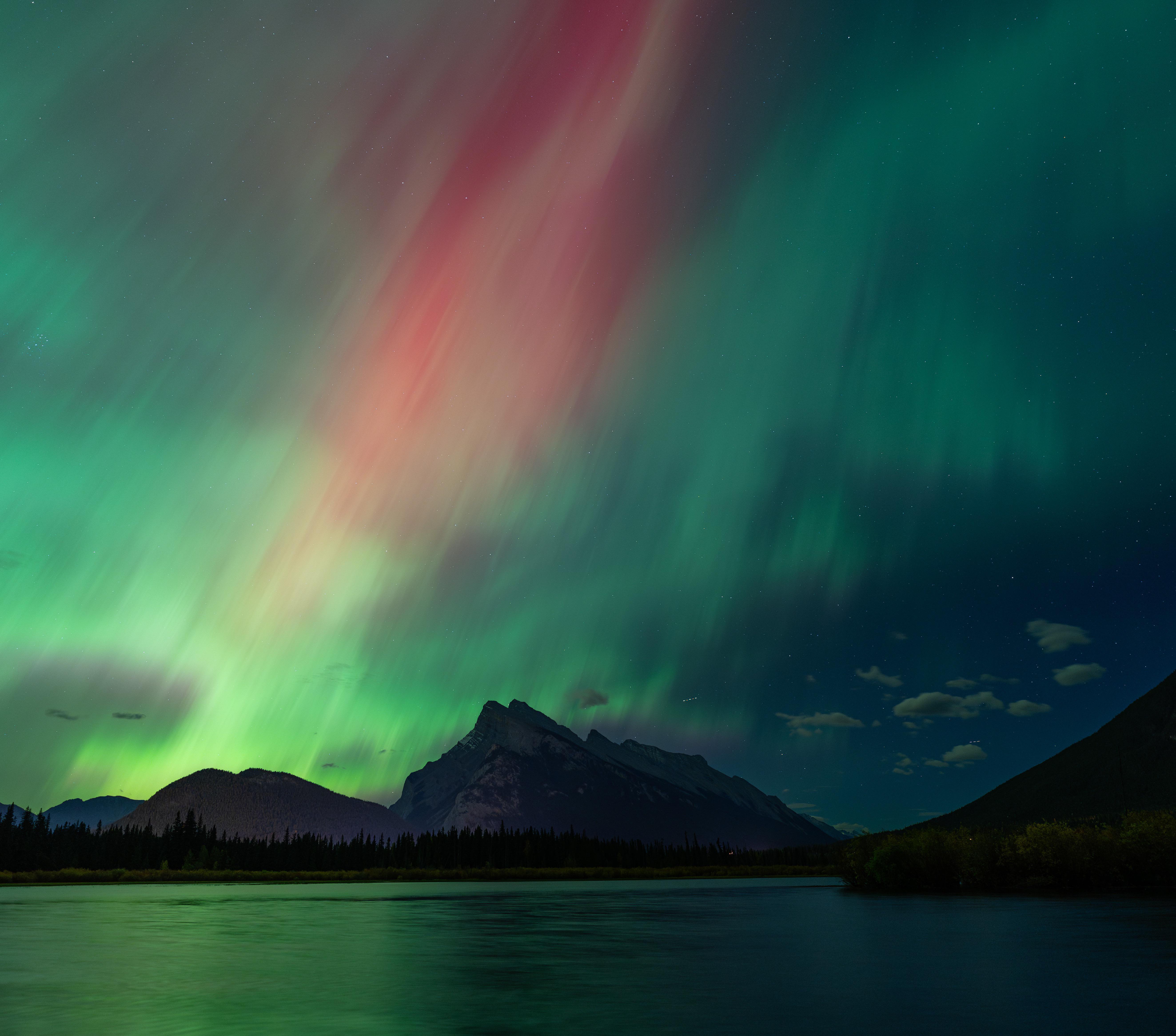 Free download Sea Aurora Landscape Clouds Night Forest Stars Sky Low Light 4K Wallpaper, Wallpaper(s) website provided.