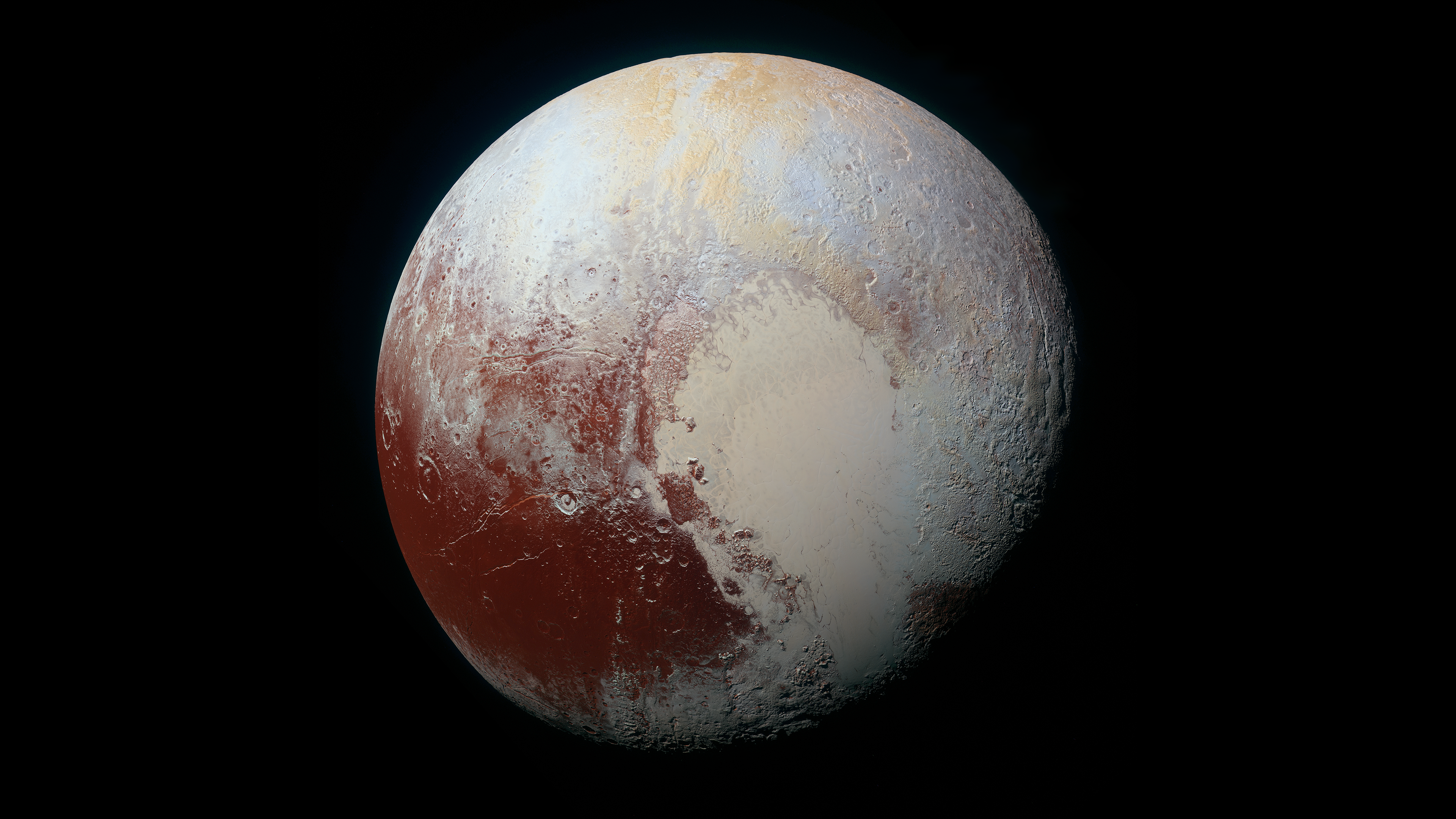 Free download Pluto Space Horizon Minimalism AI Art Synthesis Space Art 4K Wallpaper, Wallpaper(s) website provided.