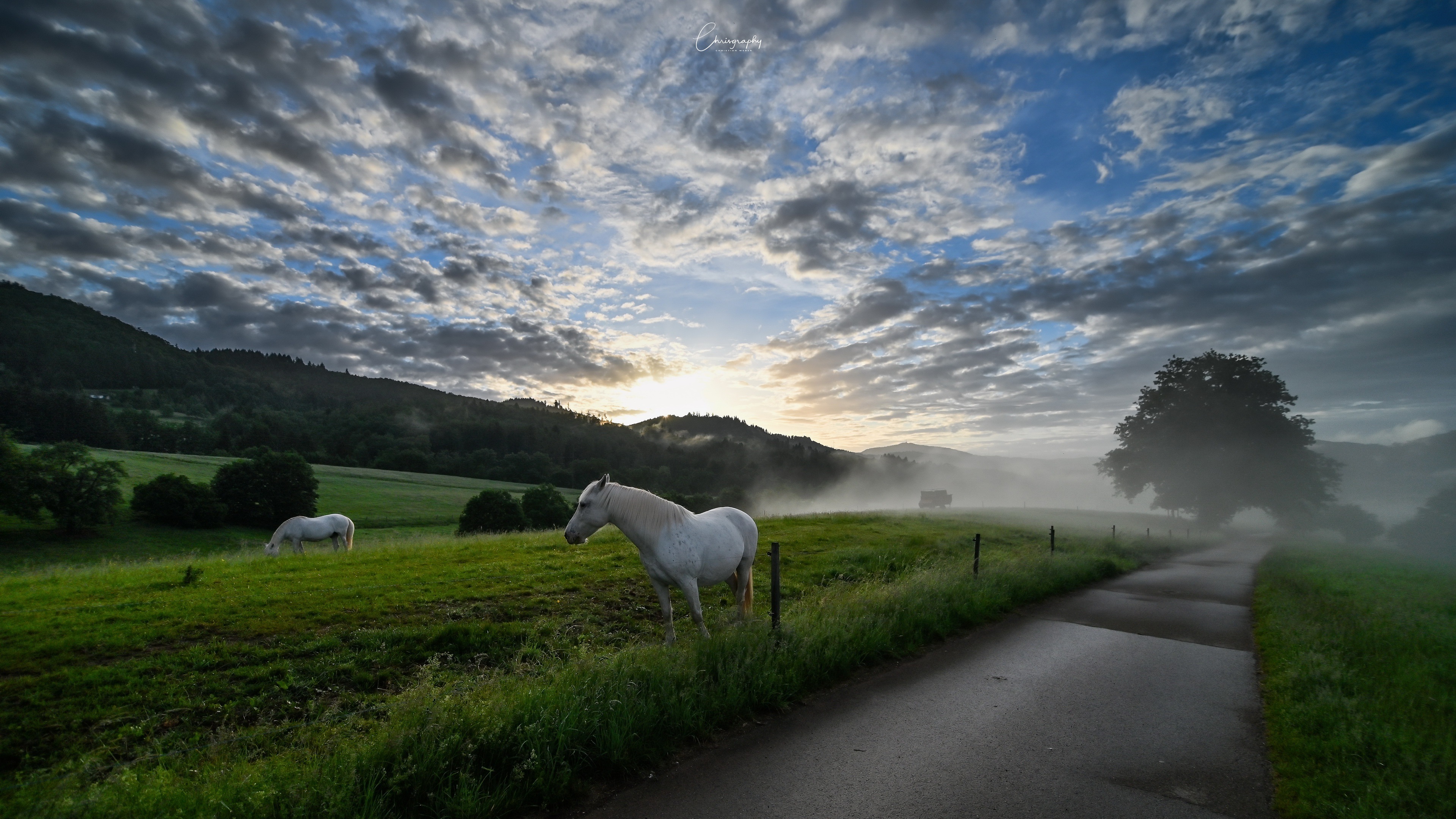Free download Sky Outdoor Road Animal Clouds Sunshine Horse Computer Wallpaper 4K Wallpaper, Wallpaper(s) website provided.