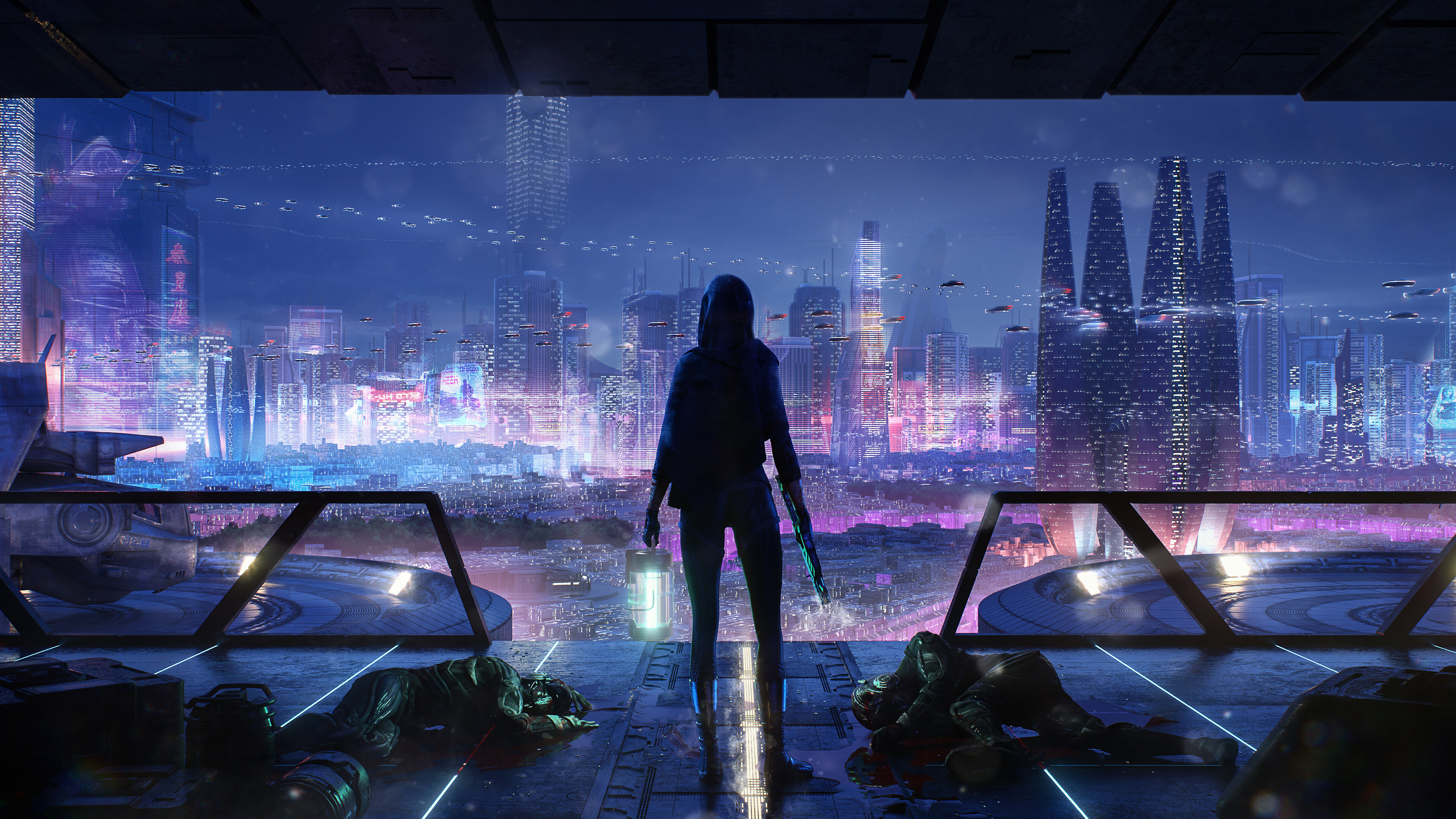 Free download Female City City City Landscape City Lights Architecture Architecture Silhouette AI Art Computer Wallpaper 4K Wallpaper, Wallpaper(s) website provided.