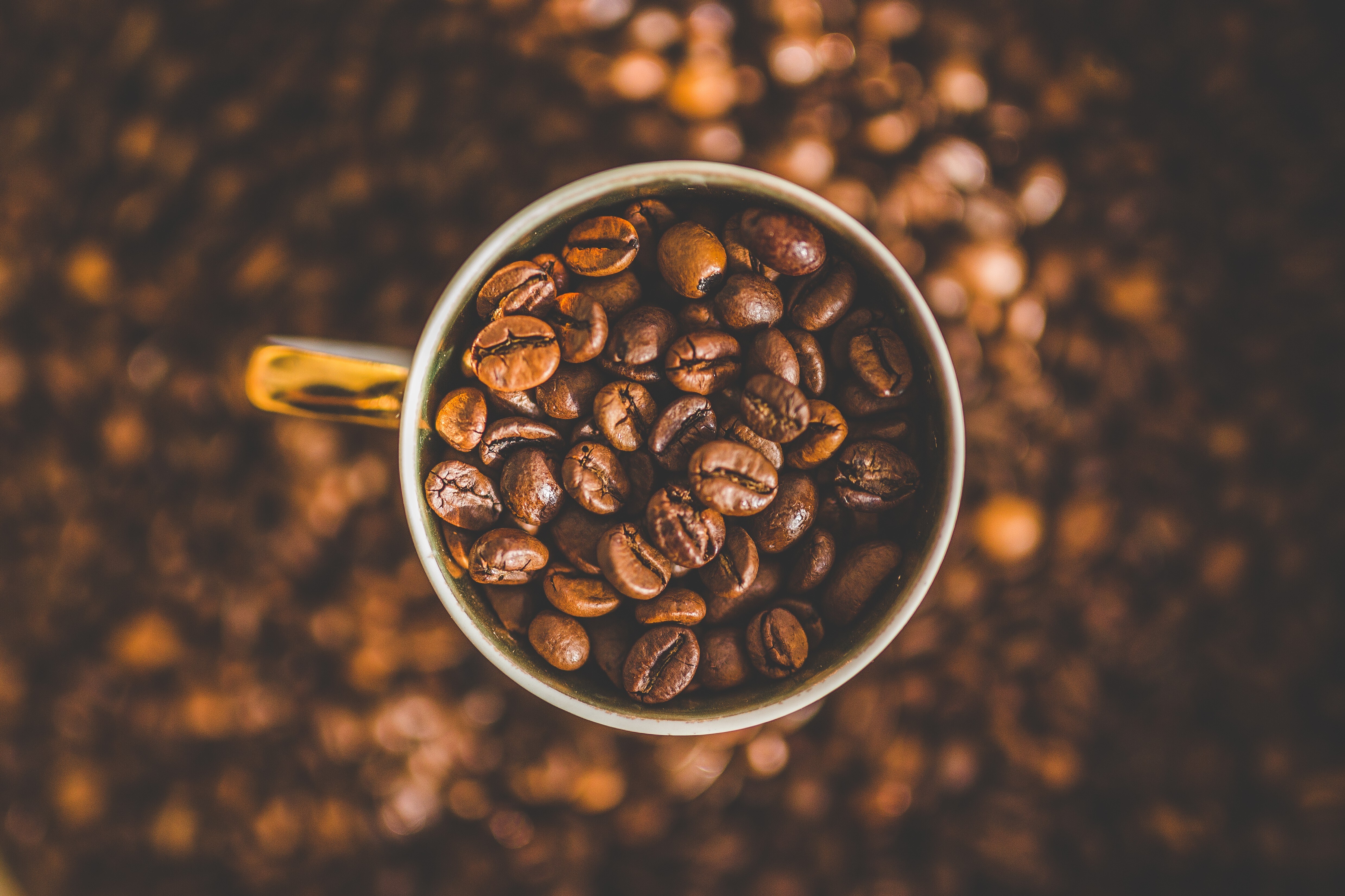 Free download Coffee beans mug food brown office computer wallpaper 4K wallpaper, Wallpaper(s) website provided.