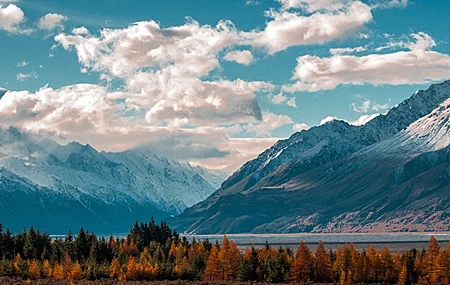 Free download Mountains Landscape Clouds Nature Hills Valley Oak Plants Autumn 4K Wallpaper, Wallpaper(s) website provided.