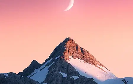 Free download Peak Photography Mountains Landscape Moon Snow Nature Mobile Wallpaper 4K Wallpaper, Wallpaper(s) website provided.