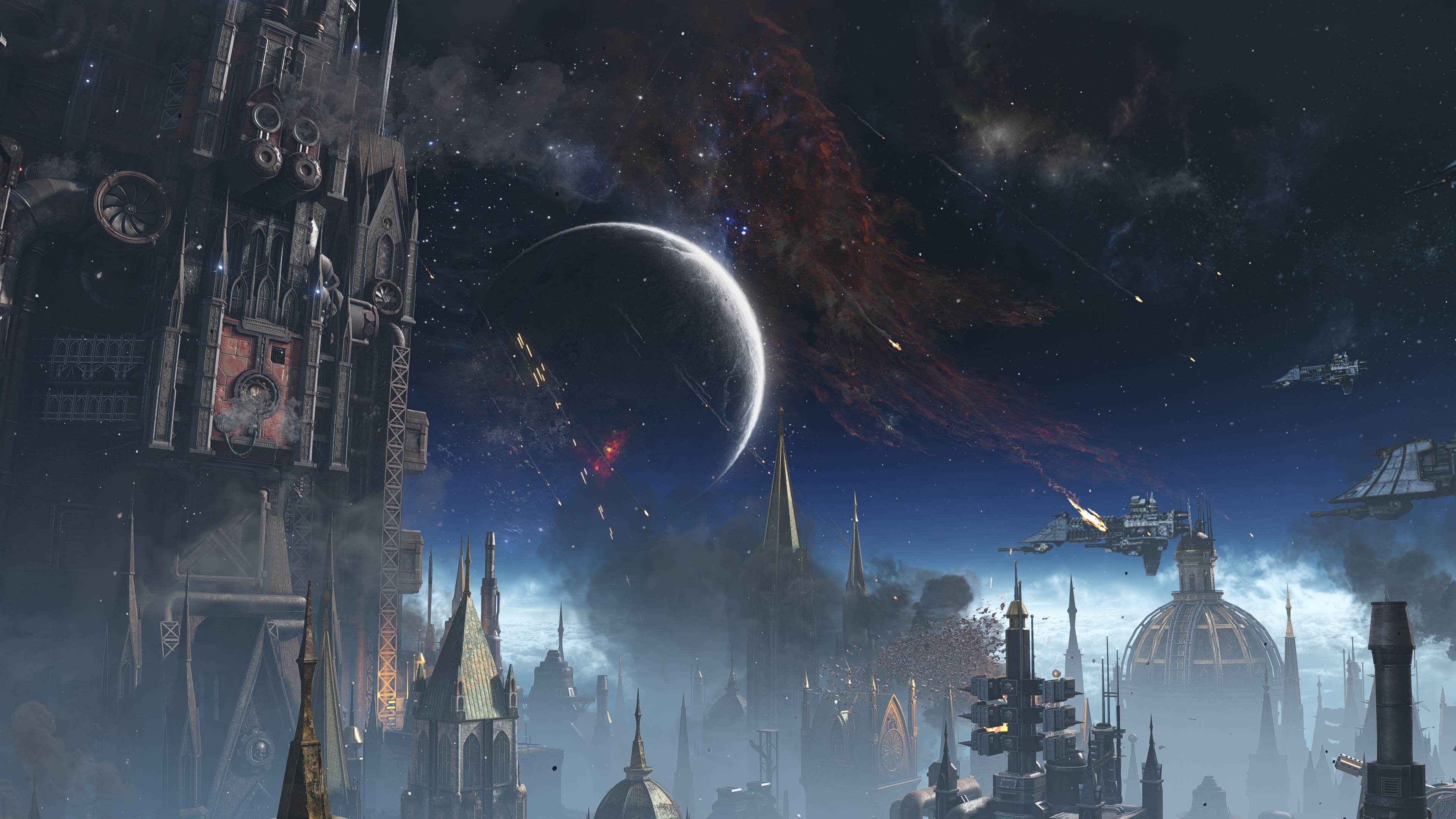Free download Electronic Game Warhammer Space Marines Planet Star Wars Battle Star Universe Space Spaceship City 4K Wallpaper, Wallpaper(s) website provided.