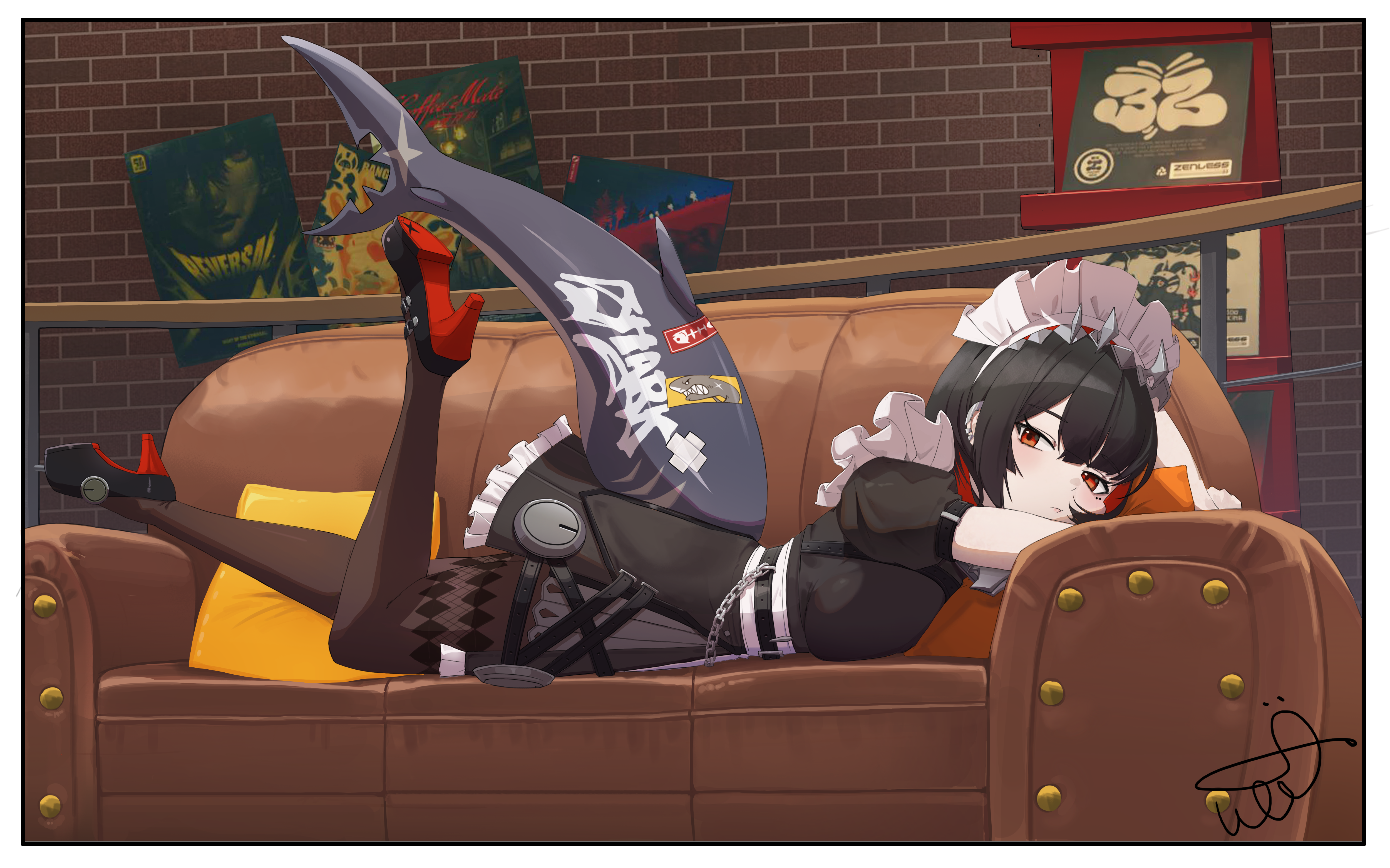 Free download Shark Girl Zenless Zone Zero Maid Anime Girl Video Games Maid Outfit Maid 4K Wallpaper, Wallpaper(s) website provided.