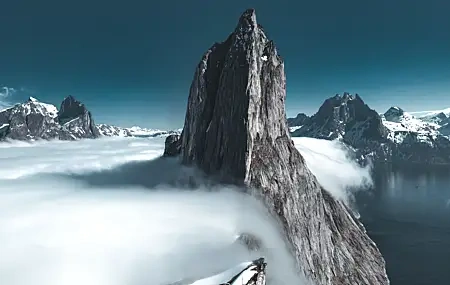 Free download Mountains Glacier Mist Ice Nature Sky Snow Water Cliff 4K Wallpaper, Wallpaper(s) website provided.