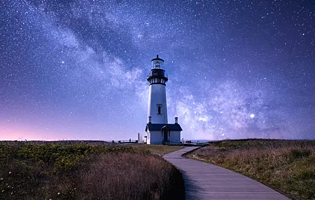 Free download People Scenery Grass Plant Lighthouse Night Star Carnival Purple Sky Sidewalk Hut 4K Wallpaper, Wallpaper(s) website provided.