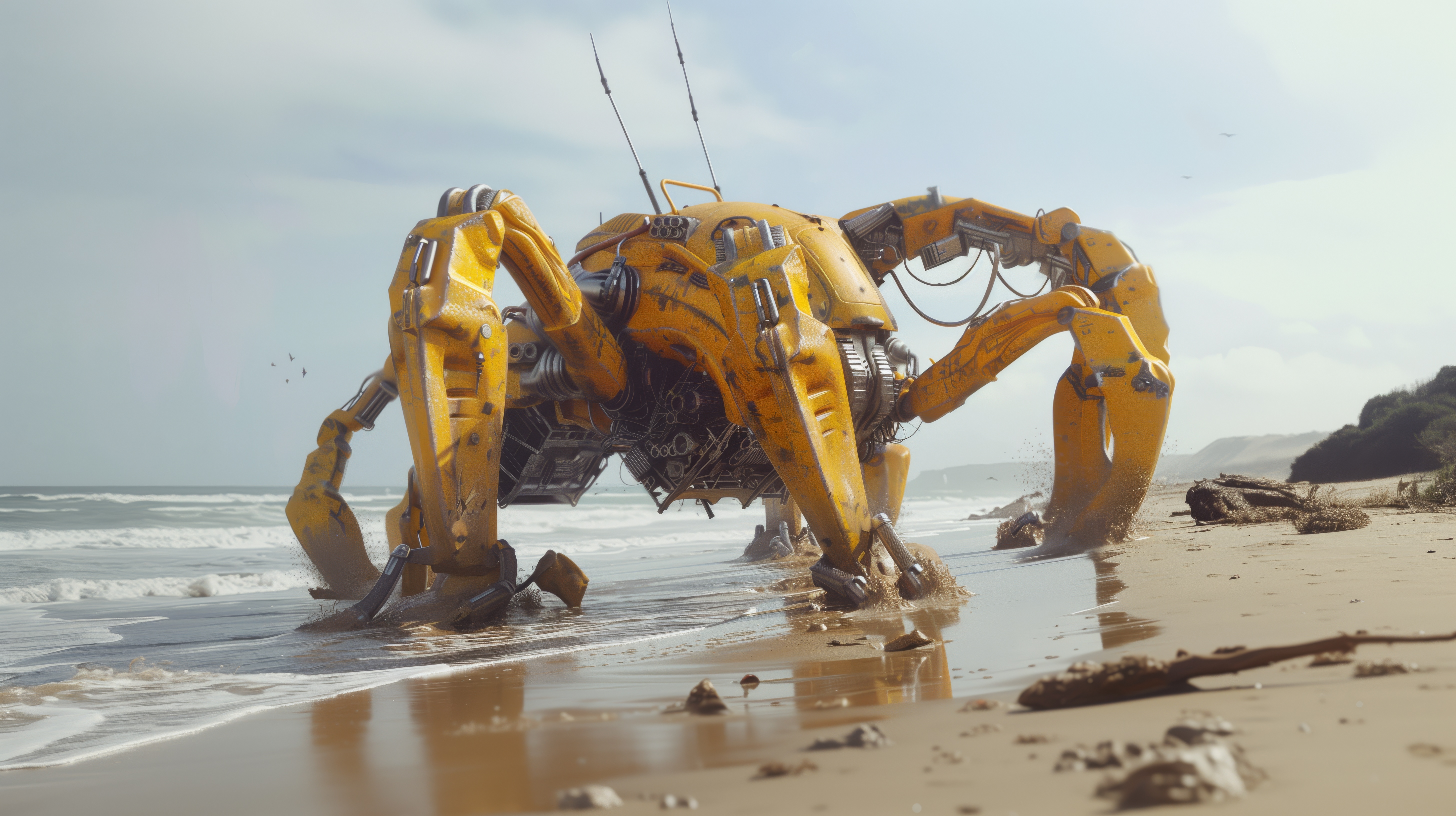 Free download Crab Machine Beach Computer Stickers 4K Stickers, Wallpaper(s) website provided.
