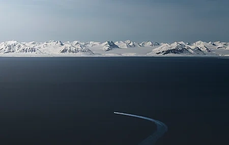Free download Nature Landscape Water Mountains Snow Vision Boat Clouds Glacier 4K Wallpaper, Wallpaper(s) website provided.