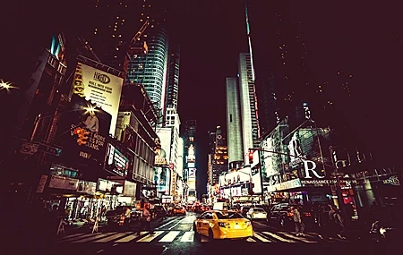 Free download Street City Landscape Photography Road Night Times Square 4K Wallpaper, Wallpaper(s) website provided.