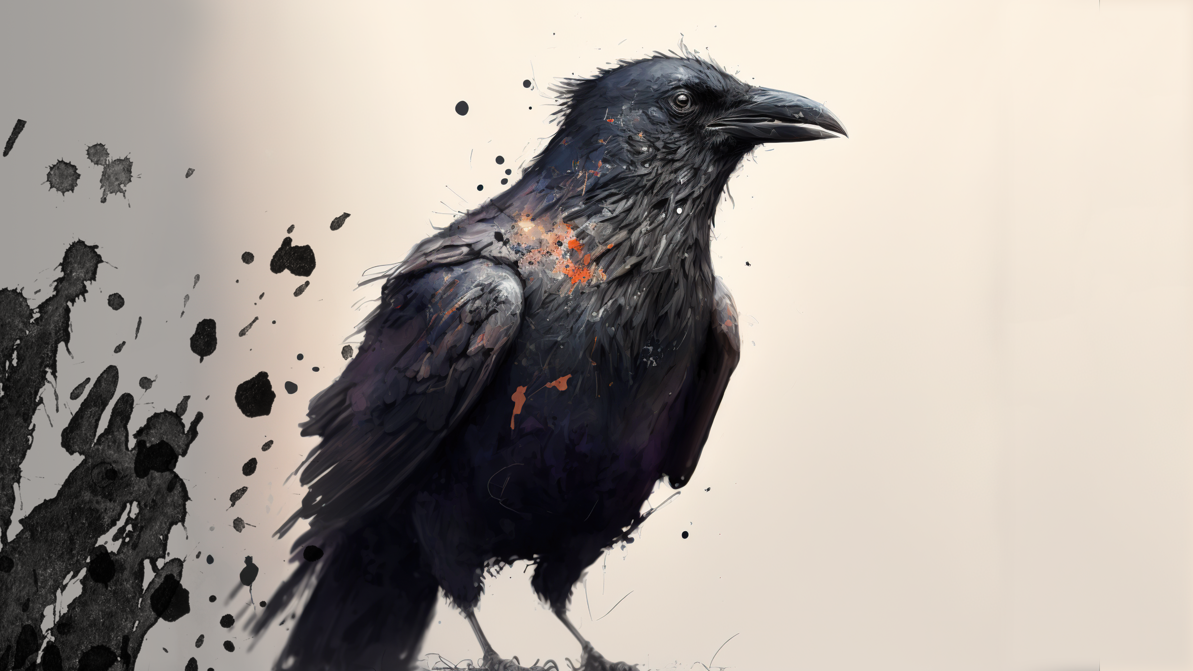 Free download Art Birds Animals Crow Simple Background 4K Wallpaper, Wallpaper(s) website provided.