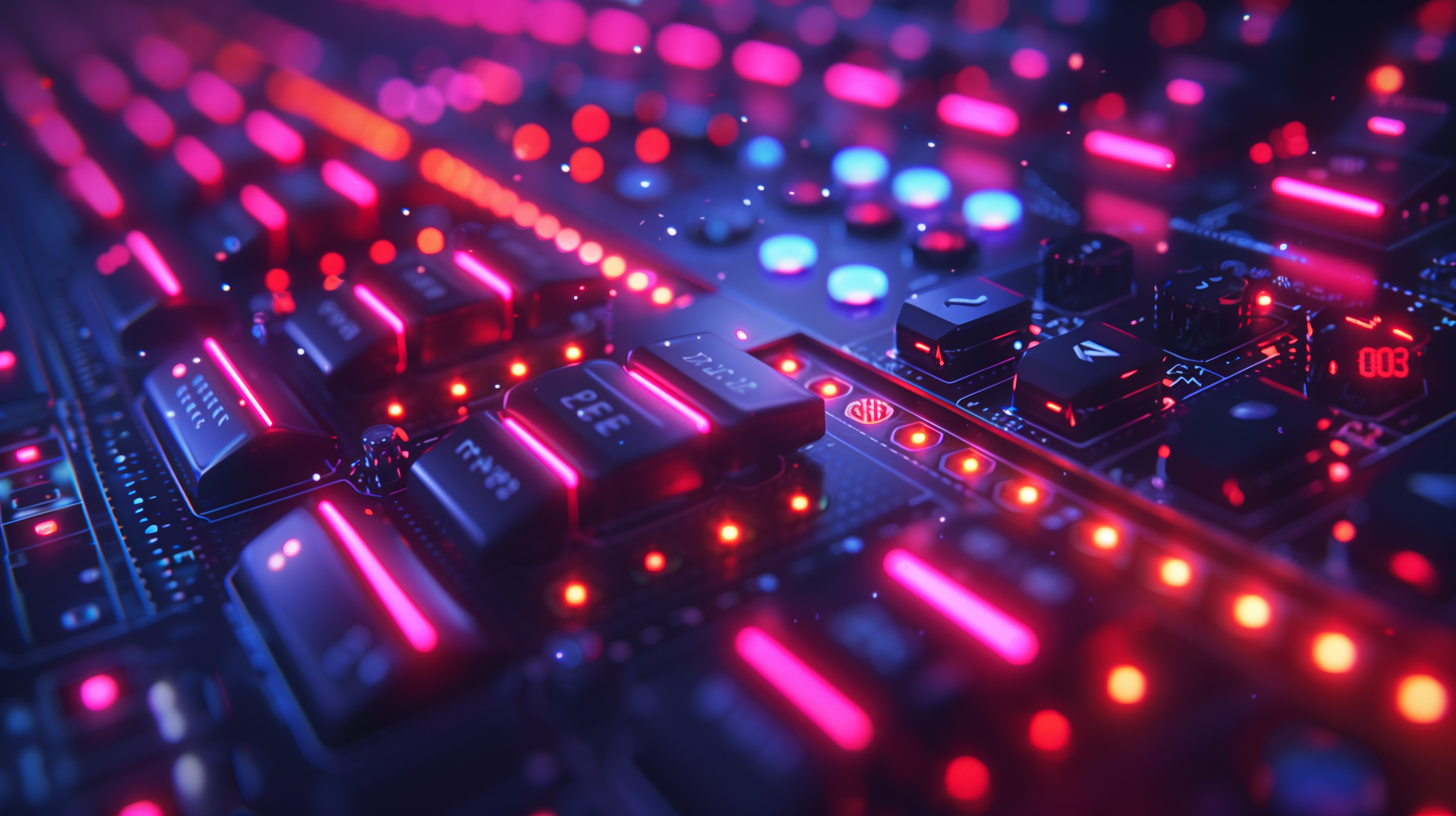 Free download Circuit Board Control Panel Pink Blue Color Computer Stickers 4K Stickers, Wallpaper(s) website provided.