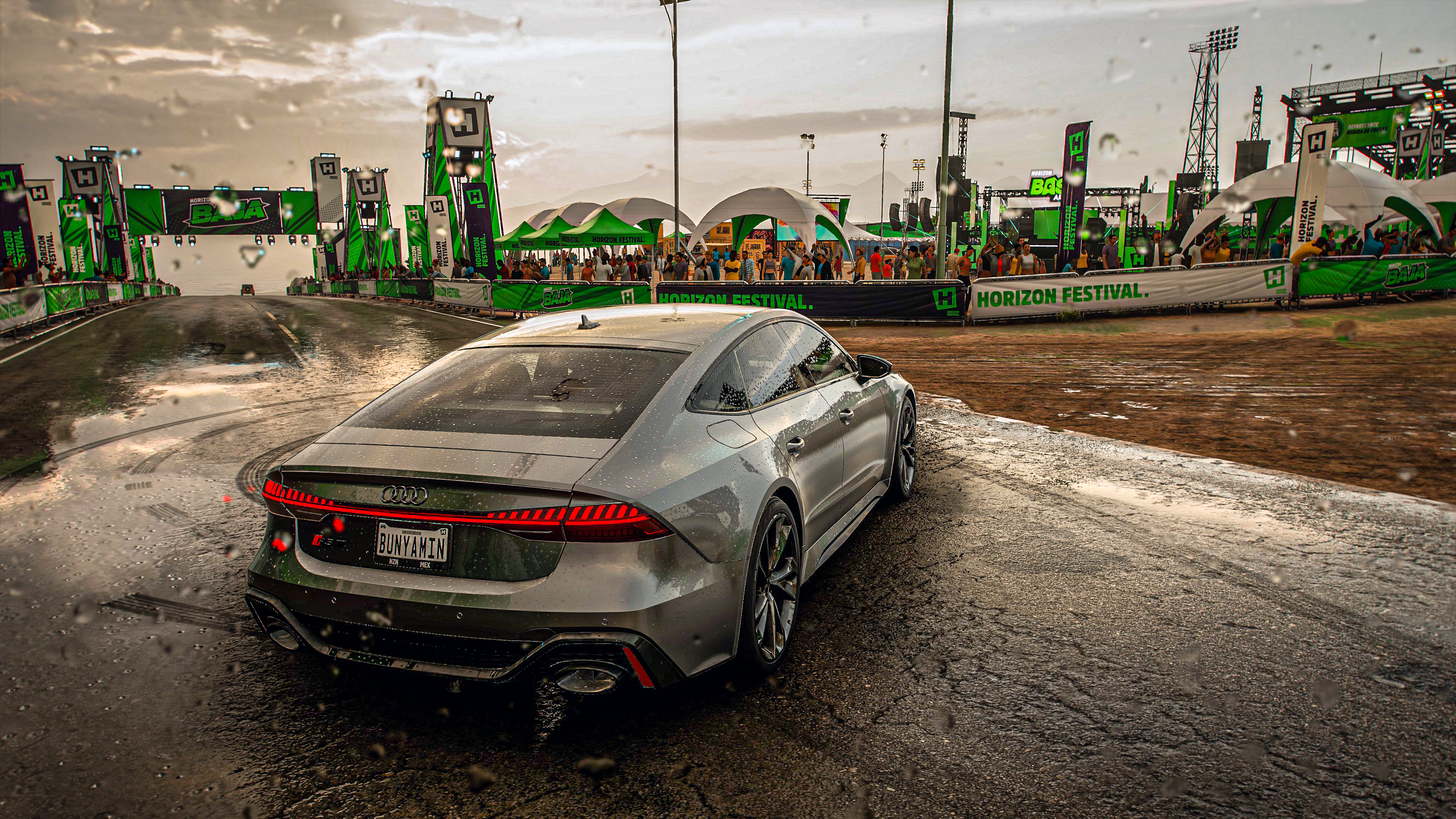 Free download Characters Horizon Audi Rain Drift Drift Car Racing Vehicle Car Game CG 4K Wallpaper, Wallpaper(s) website provided.