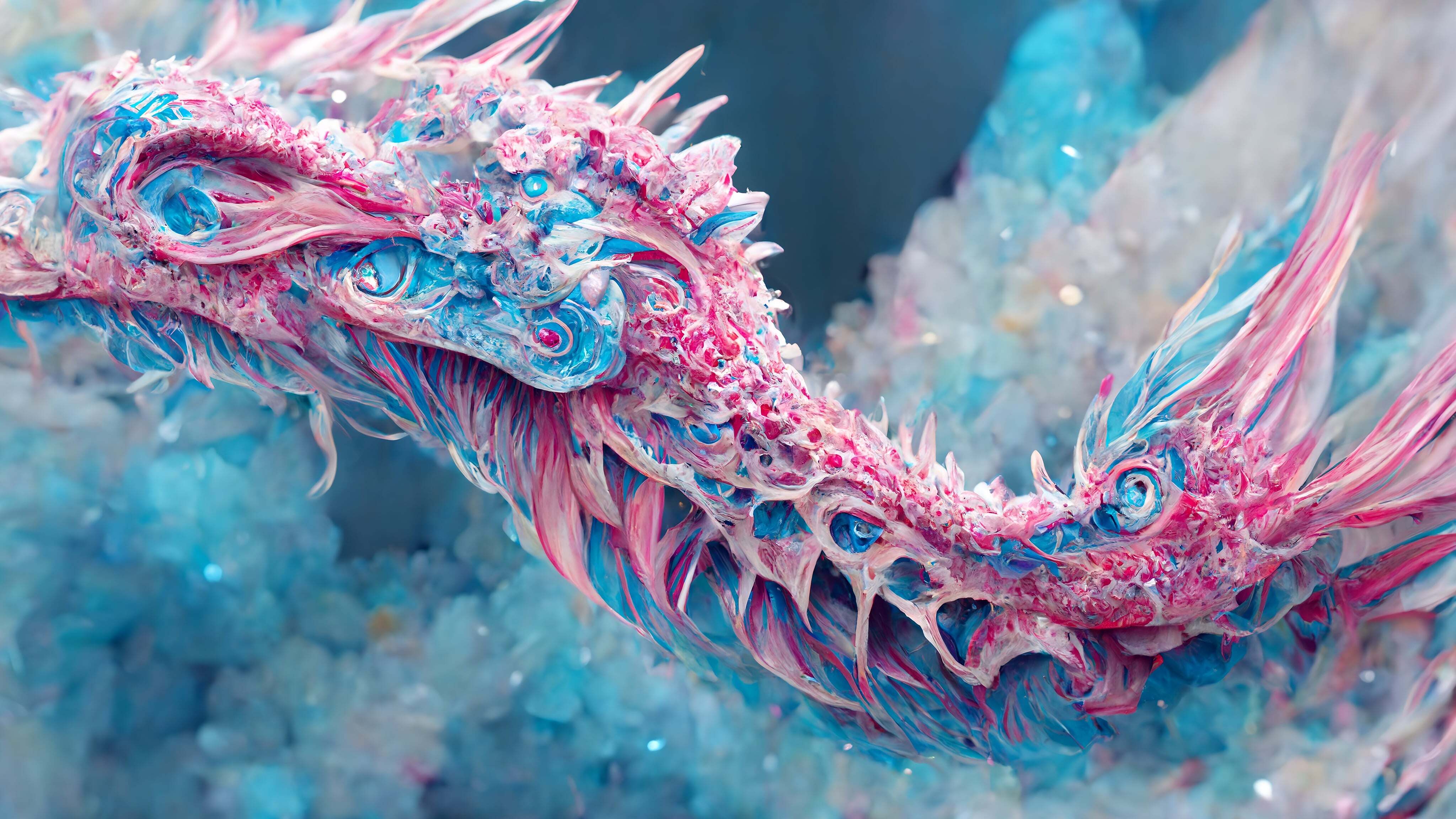 Free download Pink Blue Crystal Bright Color Art Abstract 4K Wallpaper, Wallpaper(s) website provided.