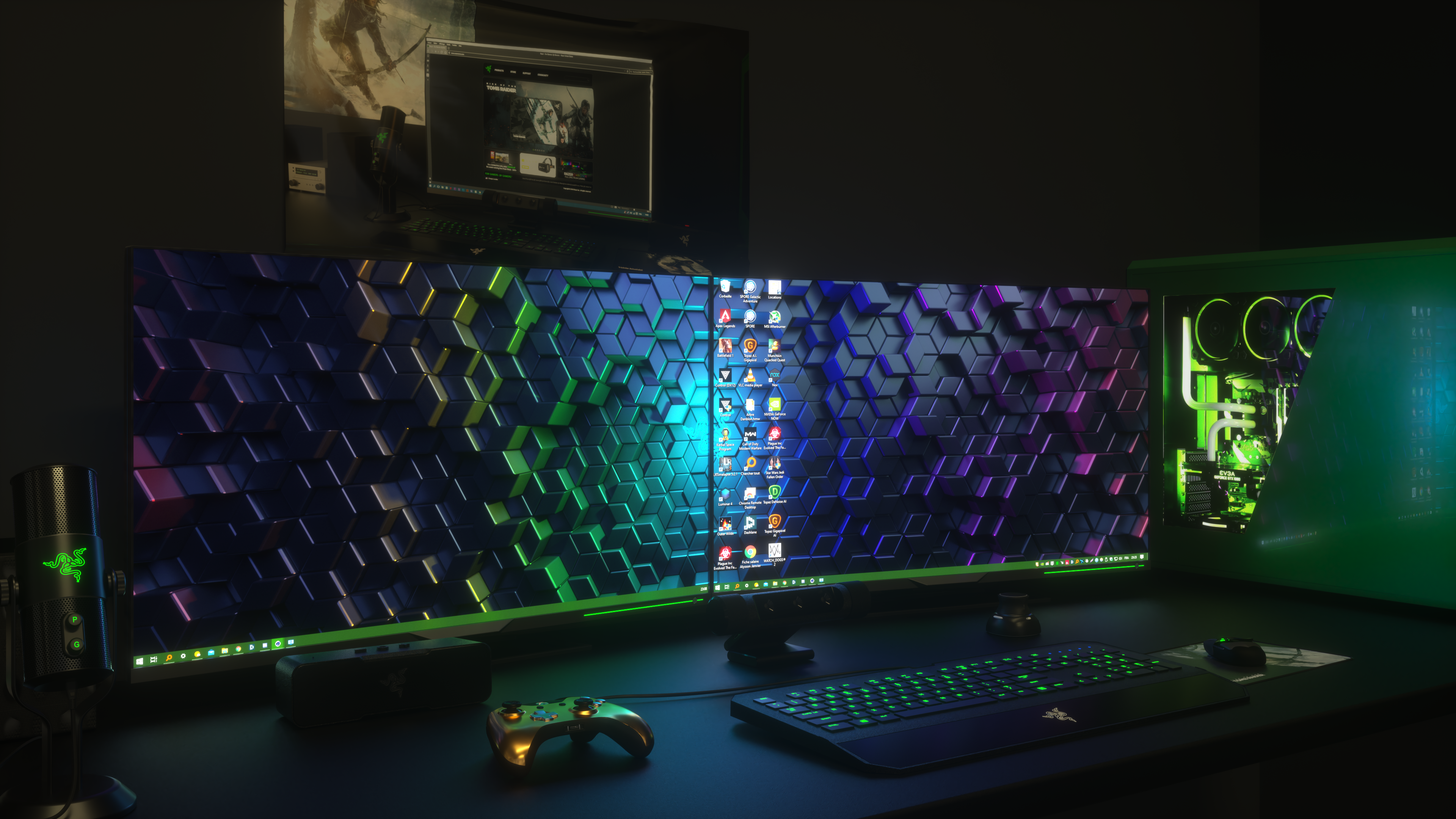 Free download AI Art Computer Technology Keyboard Controller Monitor Mouse Monitor 4K Wallpaper, Wallpaper(s) website provided.