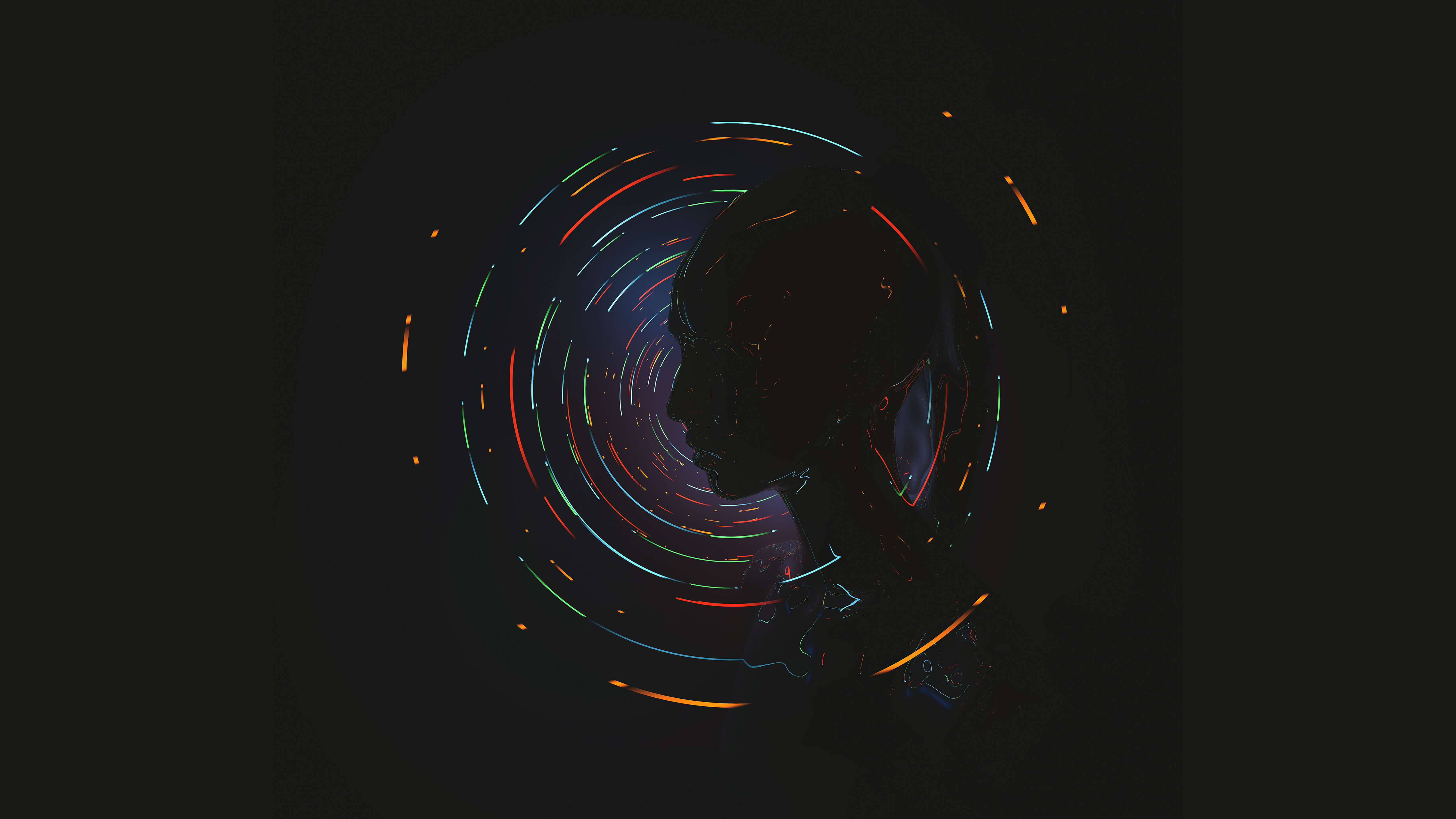Free download Head Perfect Tone Woman Face Color Dark Circle AI Art Abstract Simple Background Black Background 4K Wallpaper, Wallpaper(s) website provided.