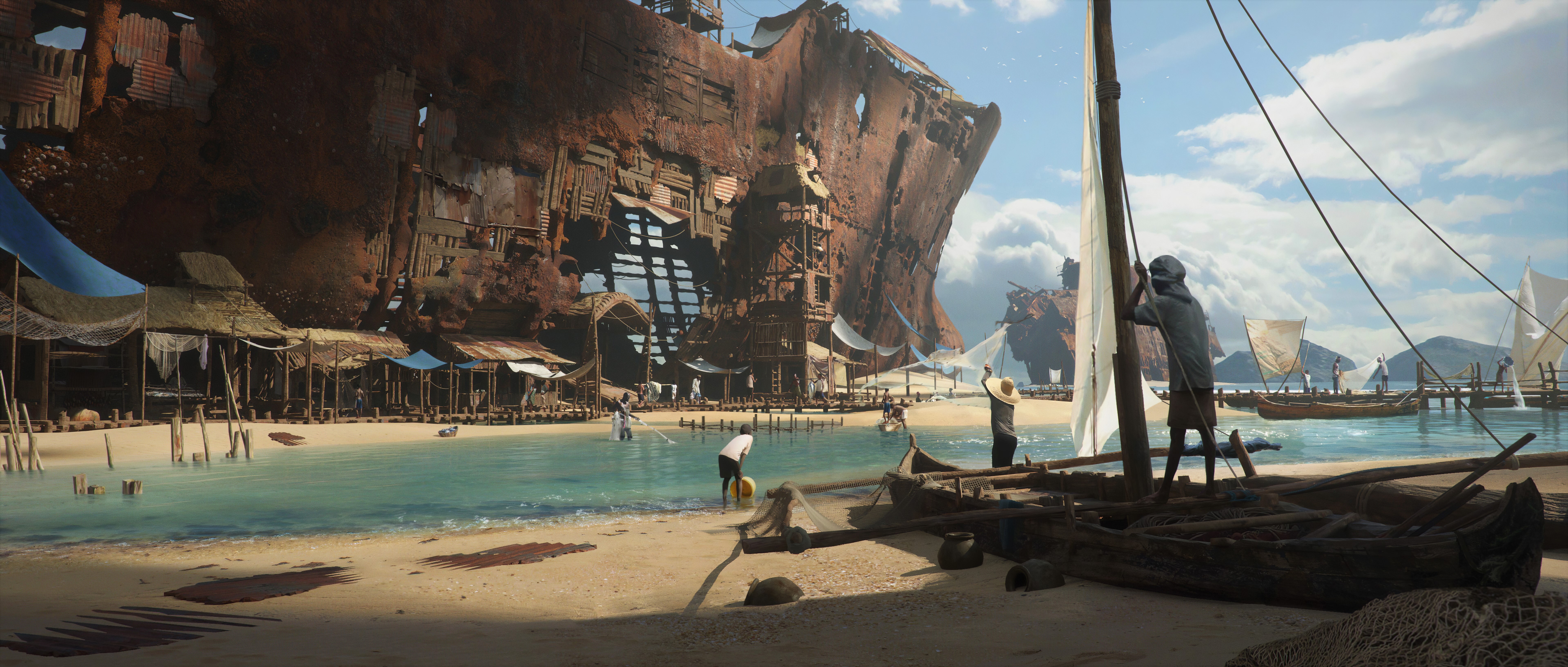 Free download Shipwreck Shipwreck Sea Beach 8K Wallpaper, Wallpaper(s) website provided.