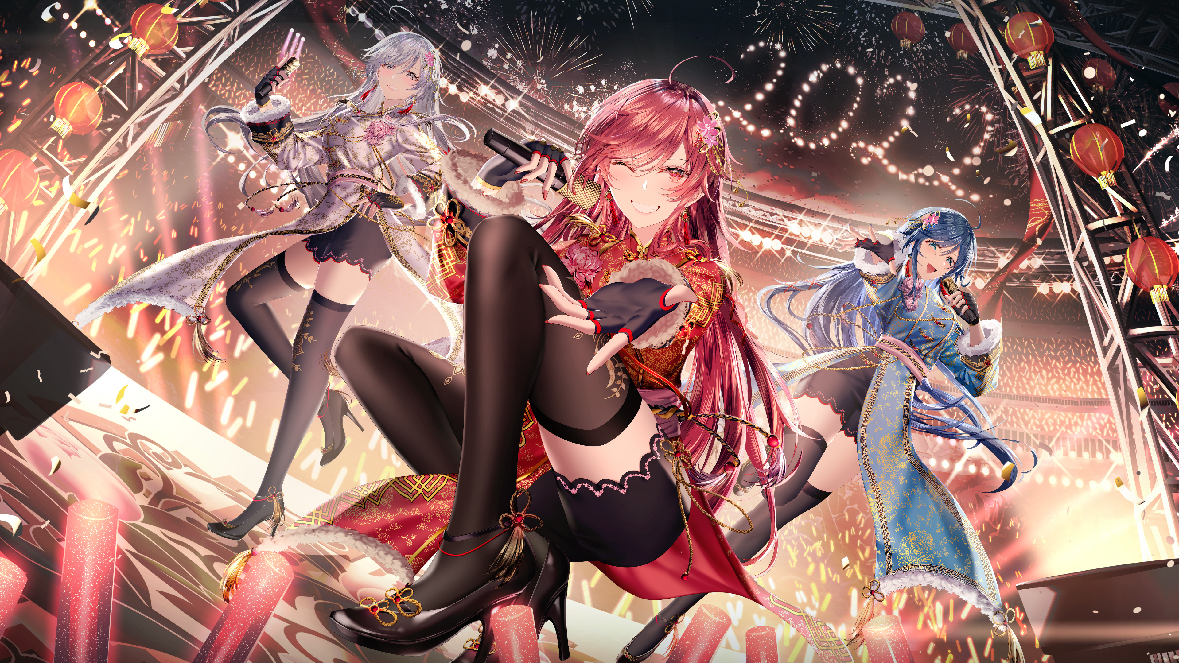 Free download Legion Lenovo Games Laptop Computer Anime Girl Hanfu Cheongsam Lantern Year New Year Eve Festival Concert 4K Wallpaper, Wallpaper(s) website provided.