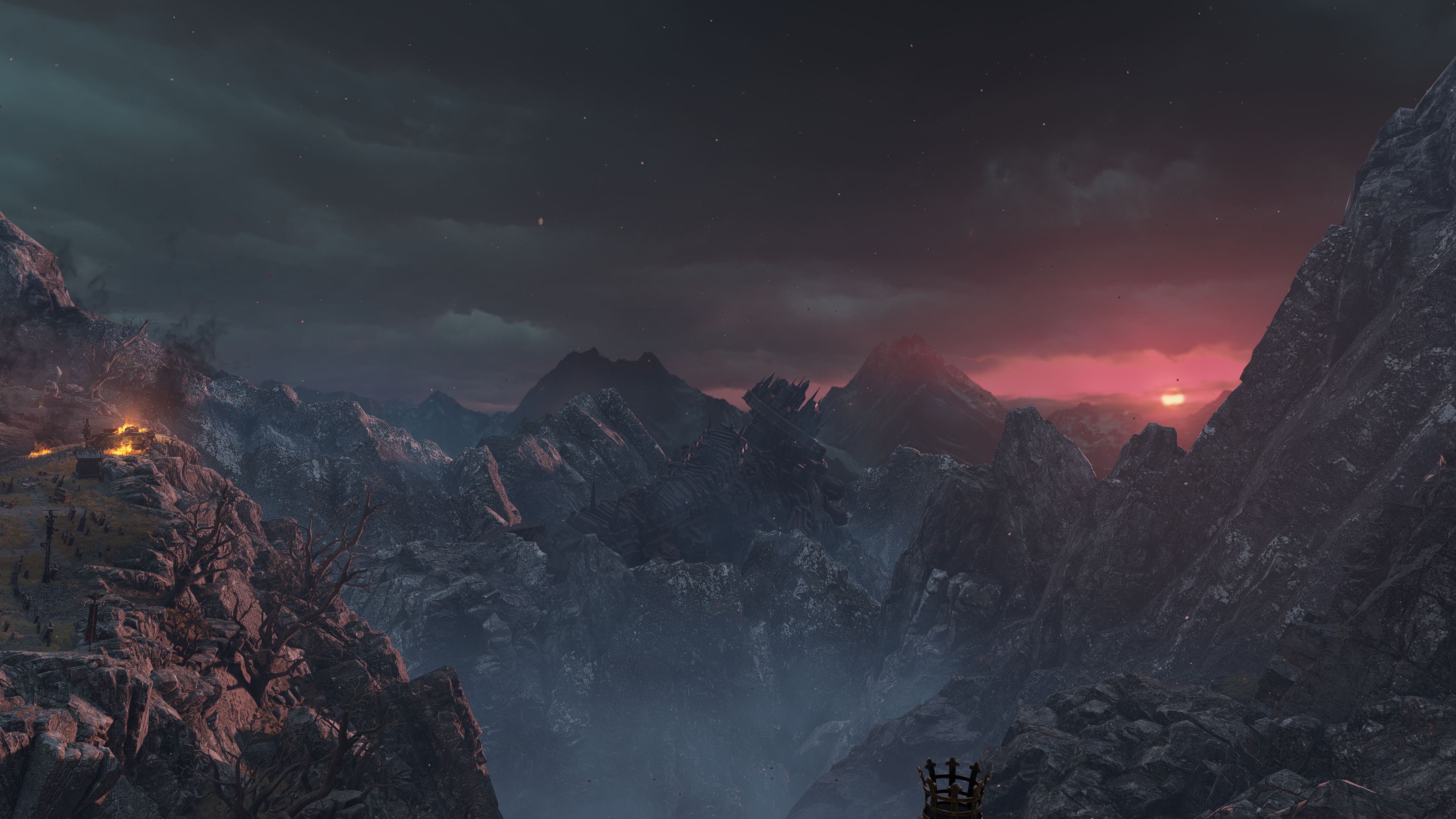 Free download Warhammer Spaceship Electronic Game Art Mountains Screenshot 4K Wallpaper, Wallpaper(s) website provided.