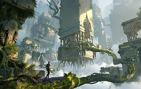 Free download Female Illustration Architecture Abstract Nature Environment Plants 4K Wallpaper, Wallpaper(s) website provided.
